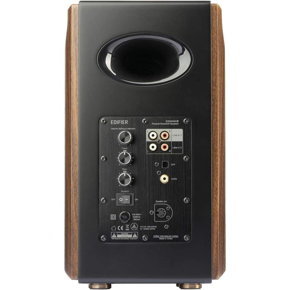 Regal-Lautsprecher Audiophile optischem Nahfeld-Aktiv-Dreifachverstärker, (Bluetooth, 130 kabellosem Studiomonitorlautsprecher Line-in- mit für und Edifier® 2.0 W, Eingang) S2000MKIII