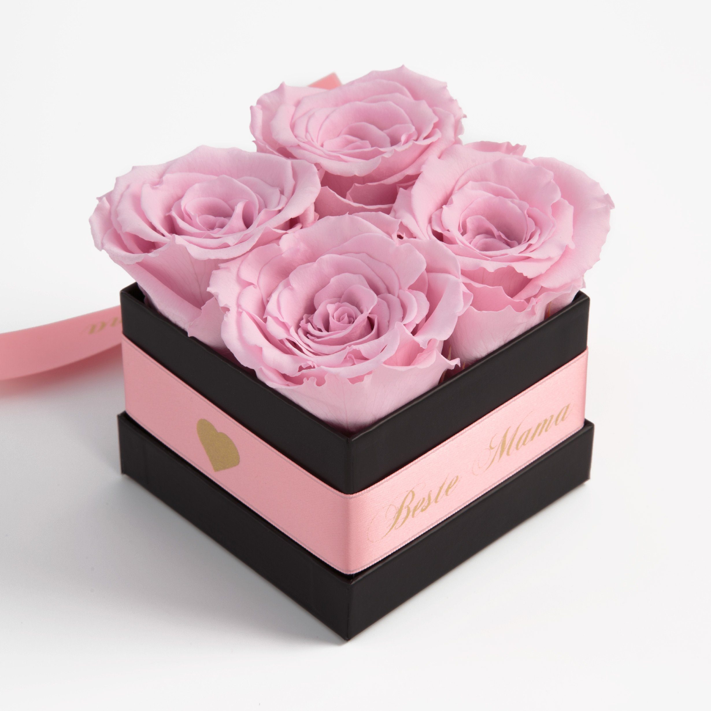 Heidelberg, ROSEMARIE 8,5 cm, Beste Infinity mit Rosen 3 Rosa konservierte echte Jahre Mama haltbar SCHULZ Duft Rosenbox Rose, Blumen Kunstblume zu bis Höhe