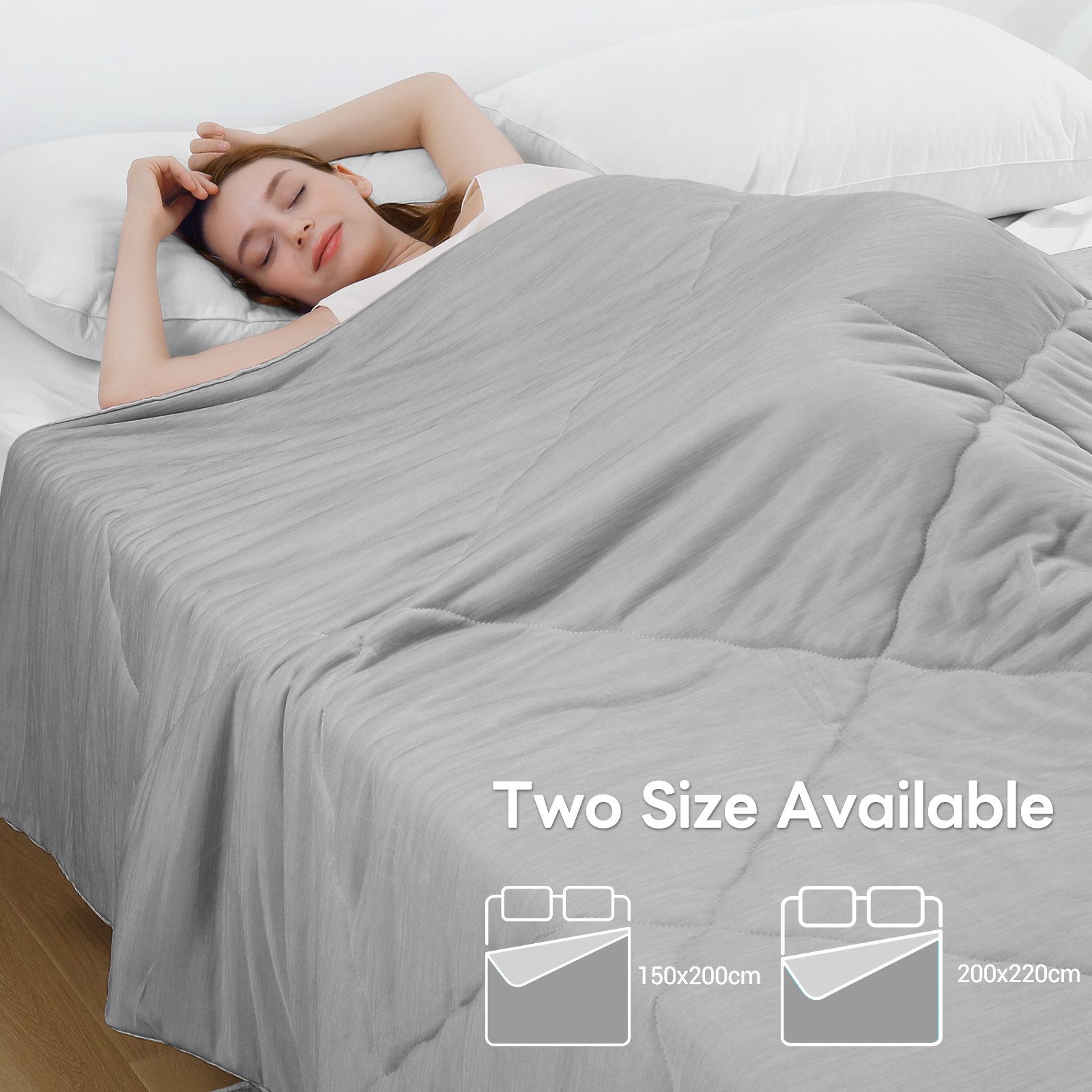 Elegear Sommerbettdecke Sommerdecke 150/220x200cm Kühldecke mit Japanische Arc-Chill 3.0, Kühlende Bettdecke aus Kühlfasern, superweich, antiallergisch – Bild 5 von 5