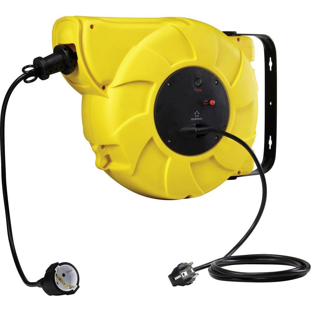 Renkforce Kabelbox für Wandmontage 22 m 1300042 Kabeltrommel (Kabellänge 22.00 m), mit Federzug