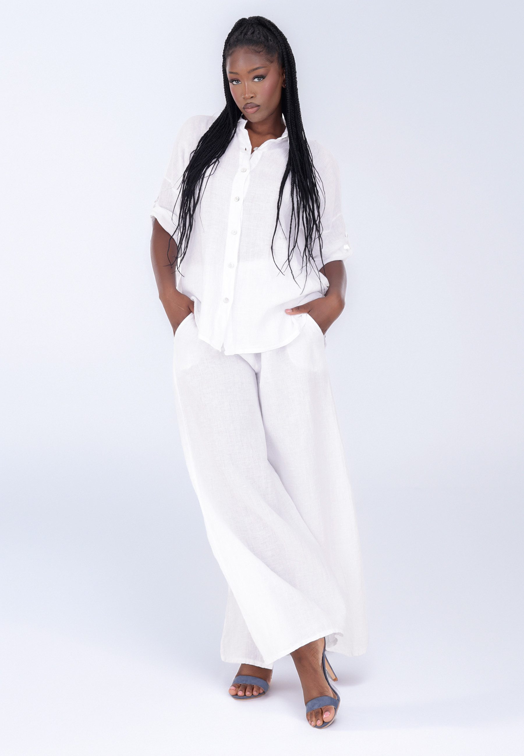 YC Fashion & Style Leinenhose mit hohem Smokbund – bequem & stylisch aus Le günstig online kaufen