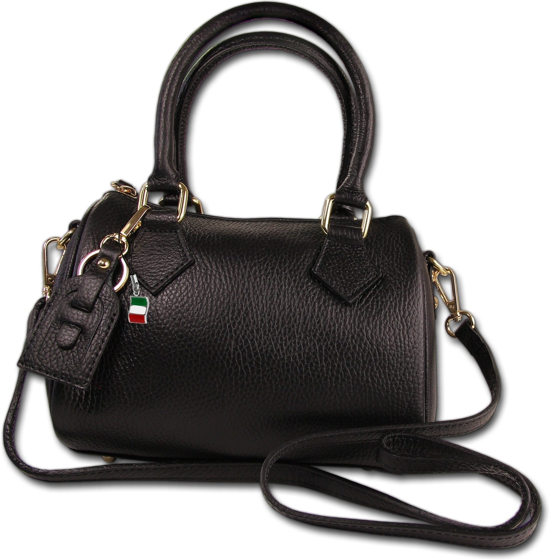 FLORENCE Umhängetasche Florence Umhängetasche Damen Handtasche (Umhängetasche, Umhängetasche), Damen Umhängetasche Leder, schwarz, Größe ca. 22cm