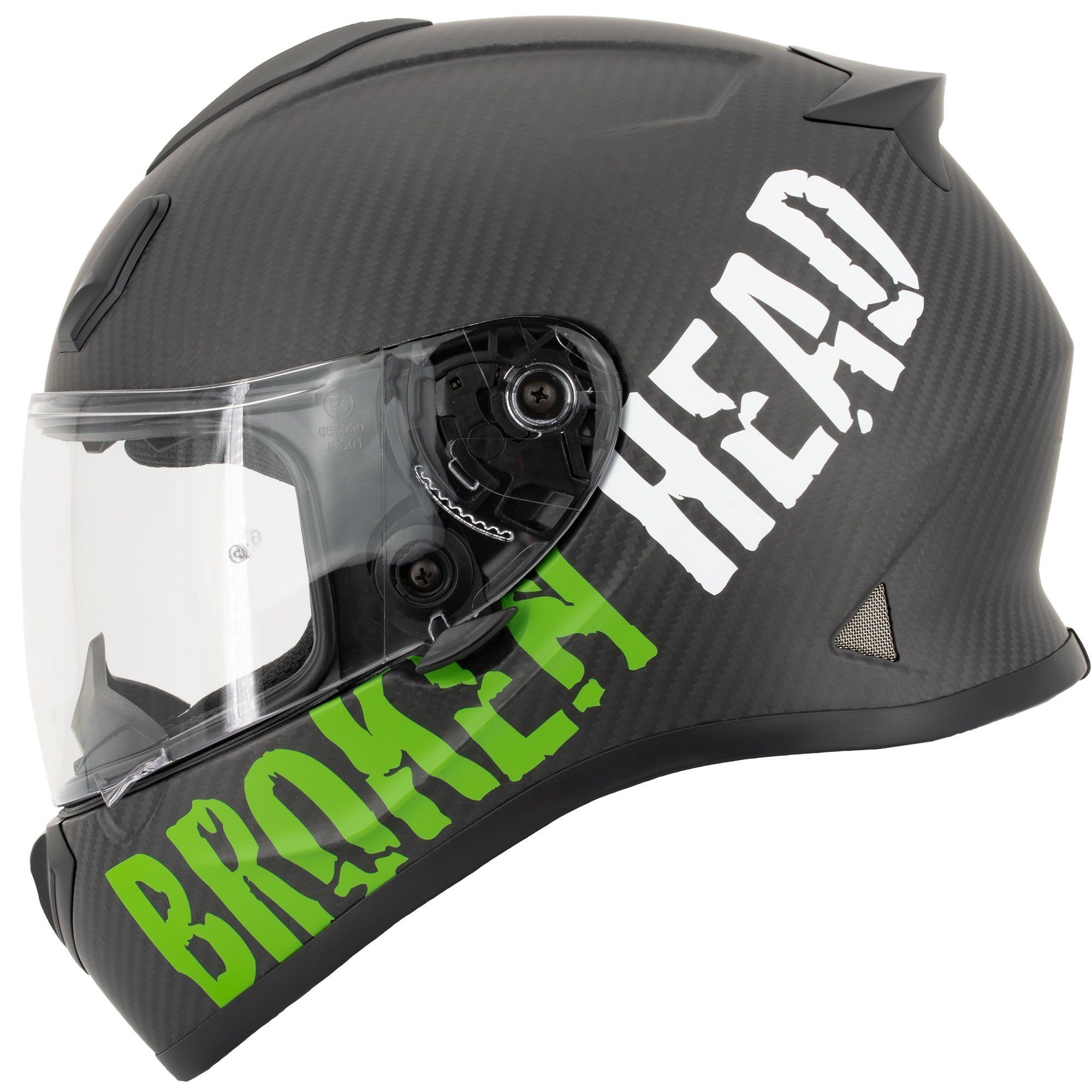 Broken Head Motorradhelm BeProud Carbon Grün, LIMITED EDITION