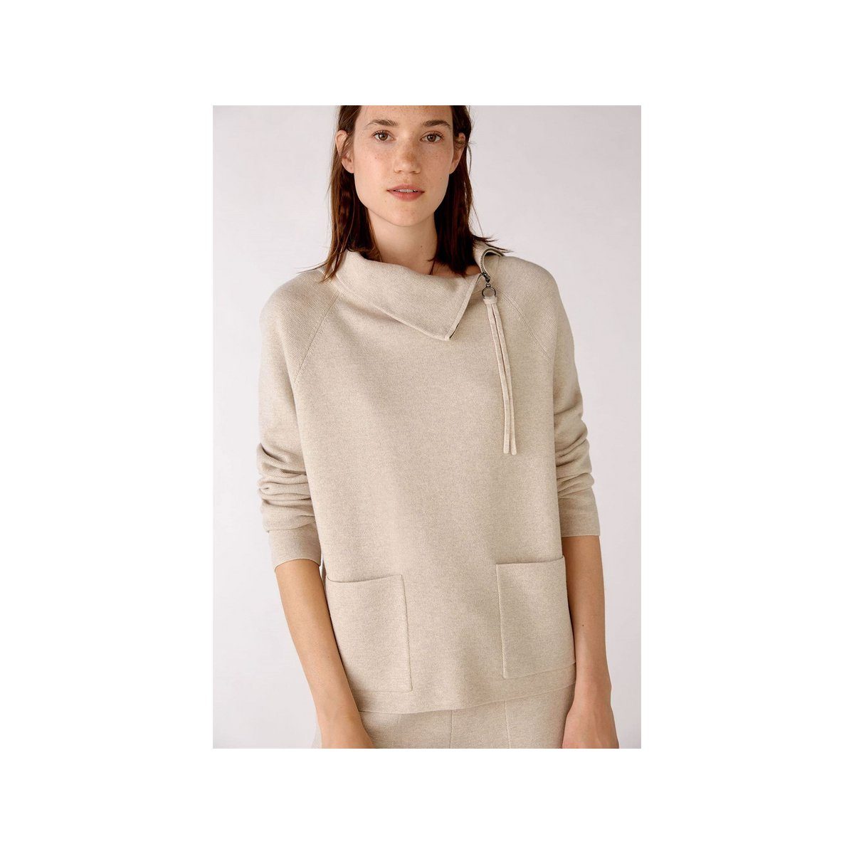 Oui Longpullover uni (1-tlg)