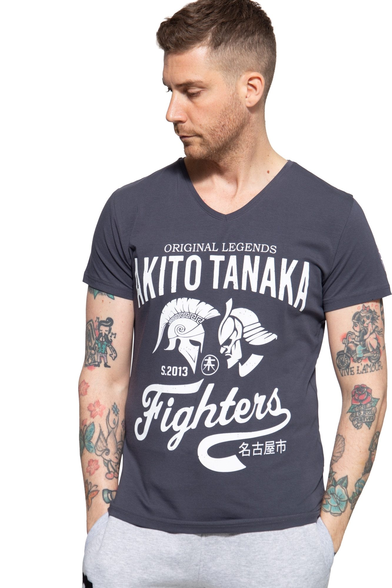 Akito Tanaka Print-Shirt Gladiator Fighters (1-tlg) mit coolem Kontrast-Print
