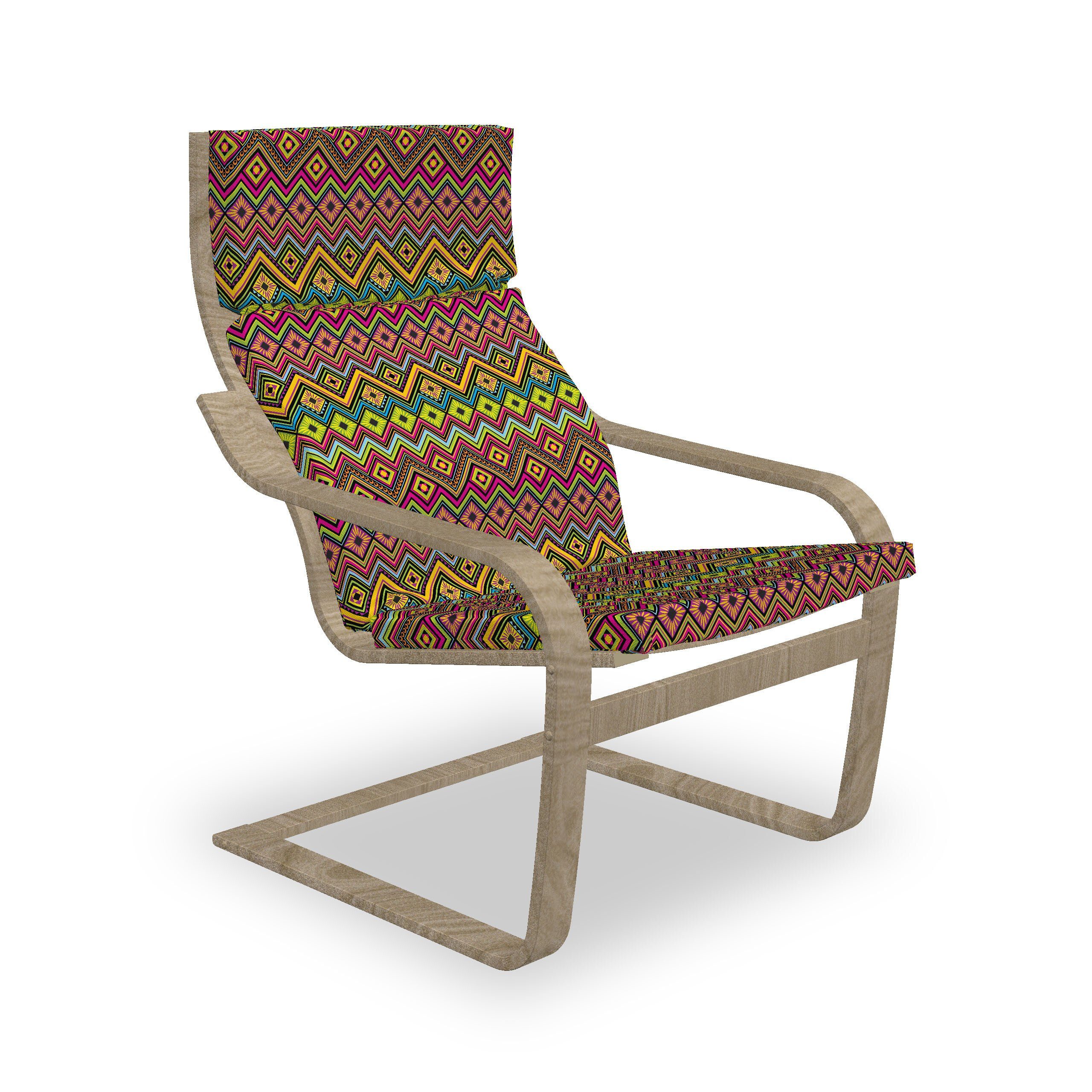 Abakuhaus Stuhlkissen Sitzkissen mit Stuhlkissen mit Hakenschlaufe und Reißverschluss, Geometrisch Mexican Zigzag Motiv