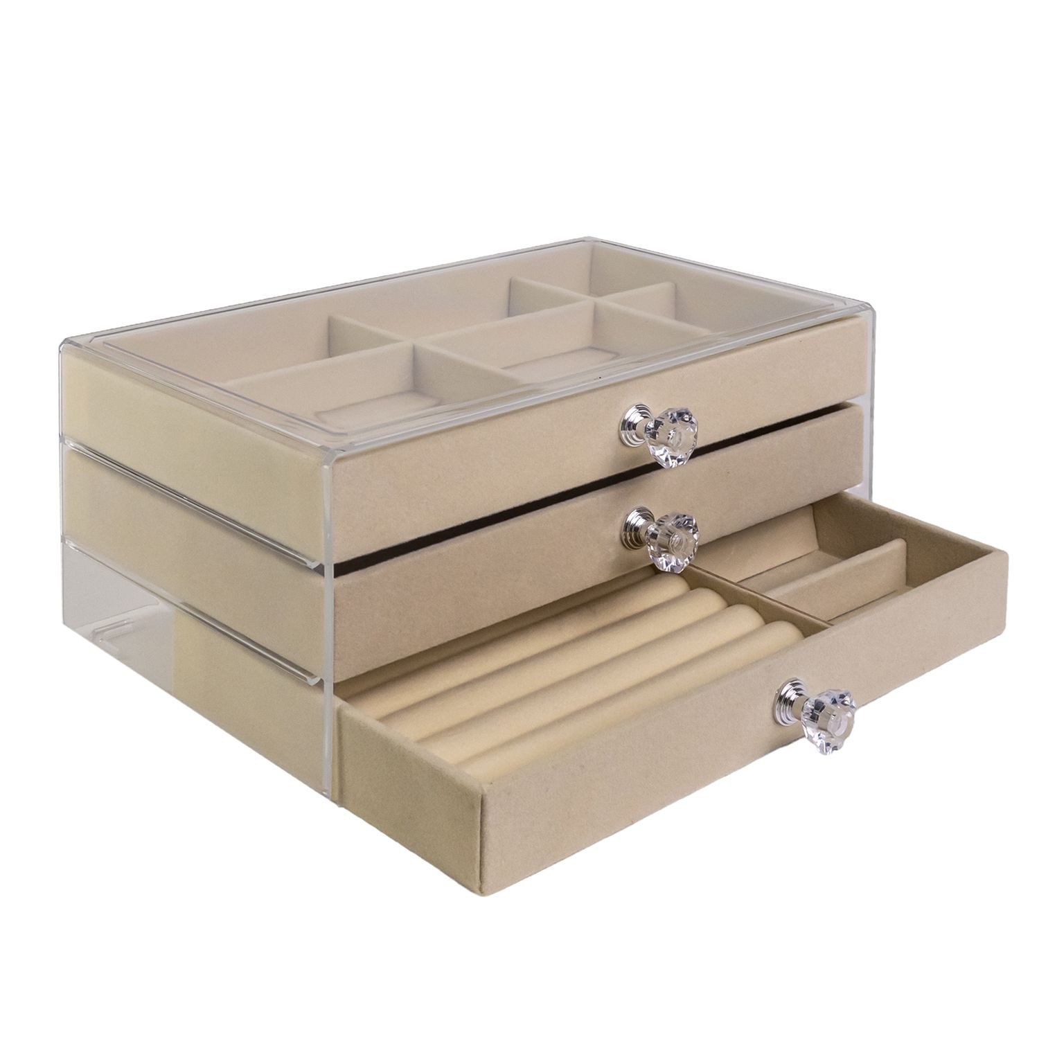 Intirilife Schmuckkasten (1 St), Schmuckkästchen Schmuckschatulle mit 3 Sch günstig online kaufen