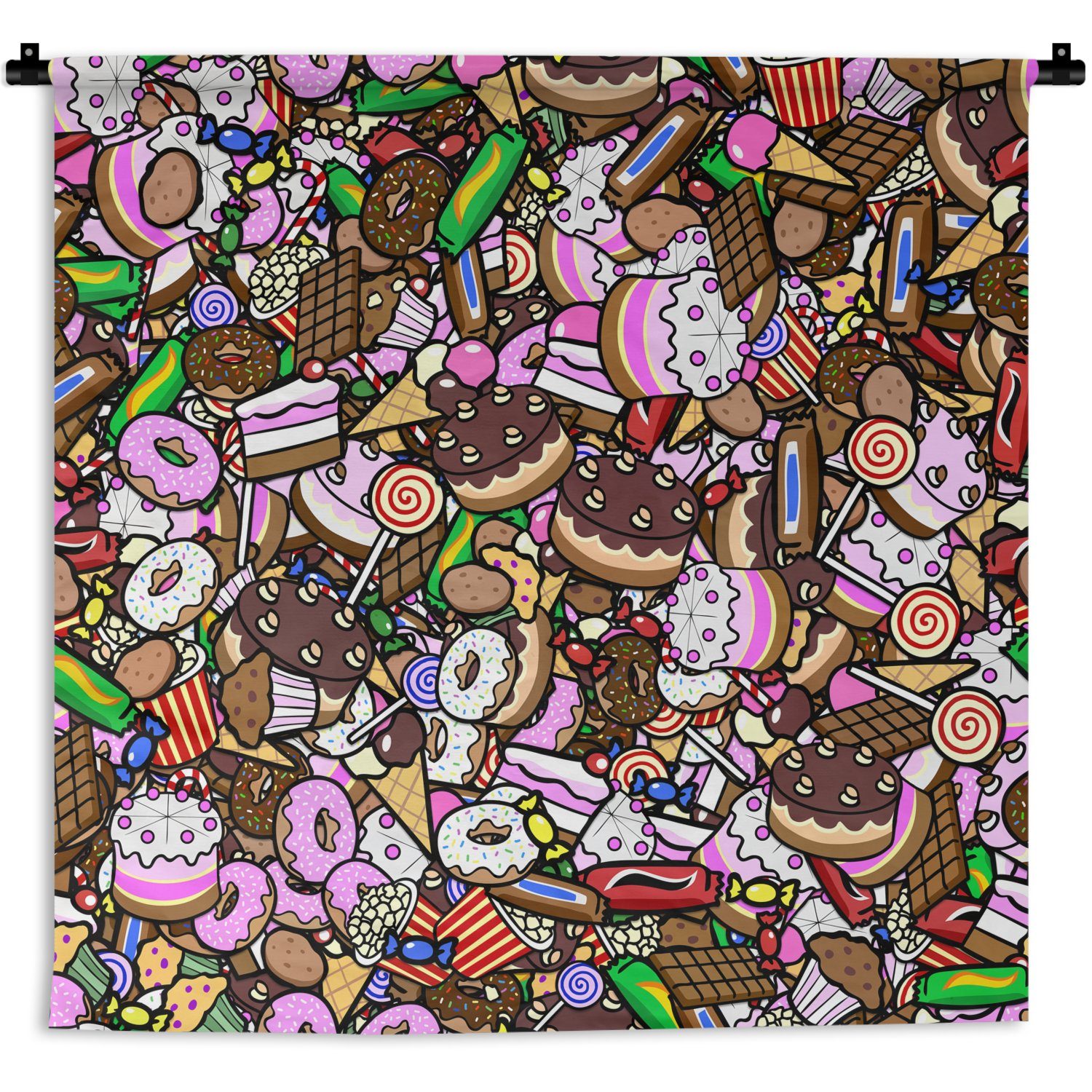 Kinderzimmer - Wanddeko Lutscher - Design - Schokolade Wandbehang, Kinder, - Süßigkeiten Wanddekoobjekt MuchoWow Kuchen - Wohnzimmer, Kleid, für Schlafzimmer,