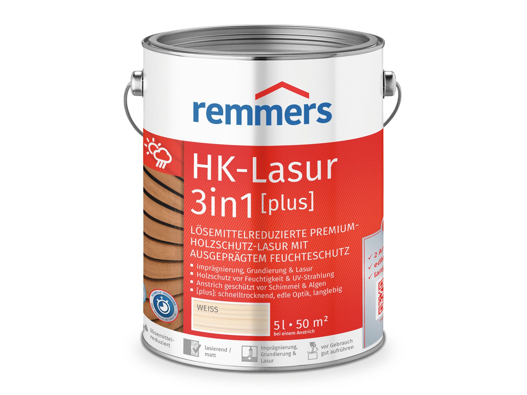 Holzschutzlasur HK-Lasur 3in1 [plus] farblos matt 0,75 Liter