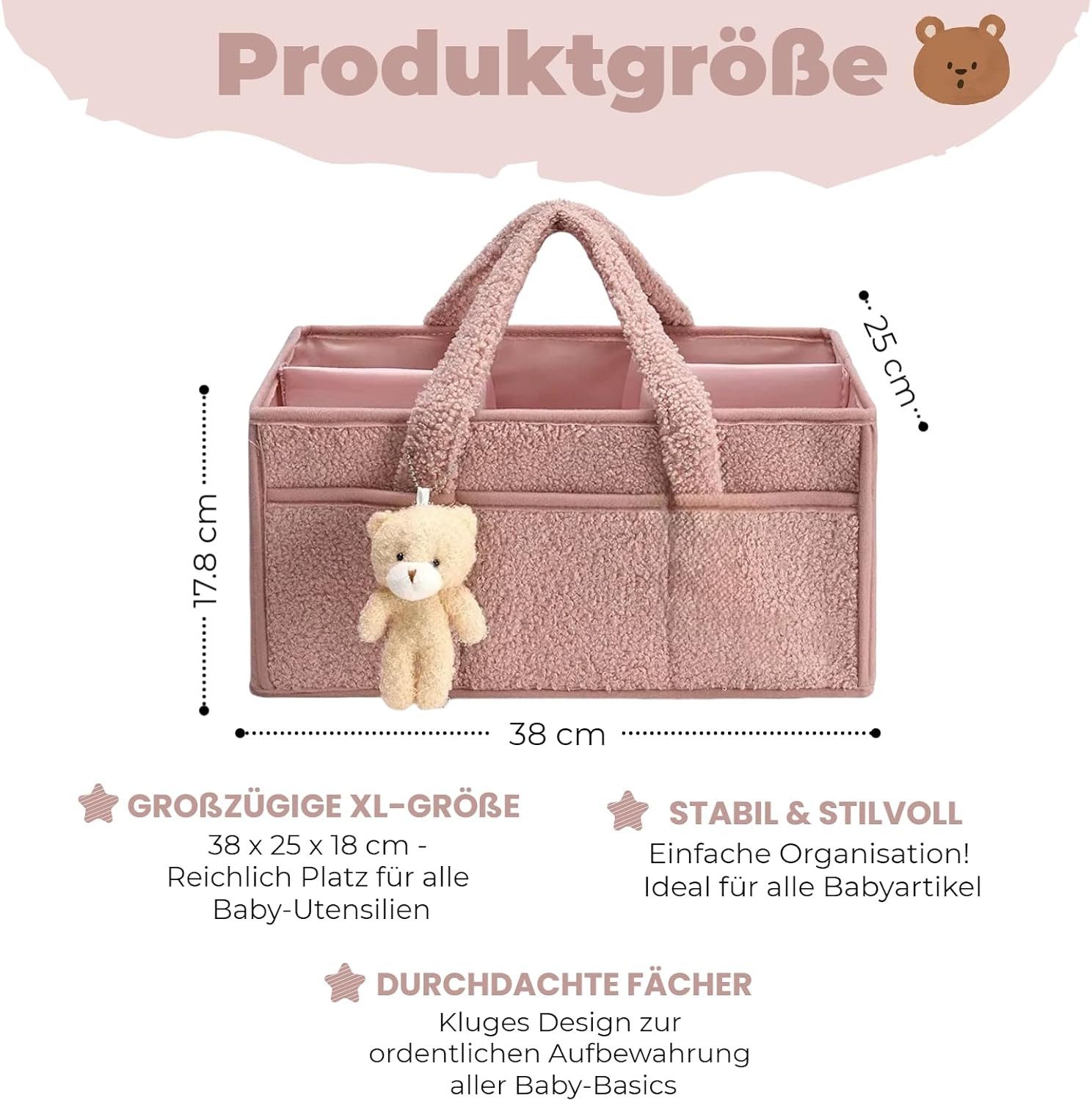 nsihing Wickeltasche Wickeltisch Organizer, Tragbarer Wickelkorb
