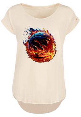 F4NT4STIC T-Shirt Basketball On Fire Sport LONG Print