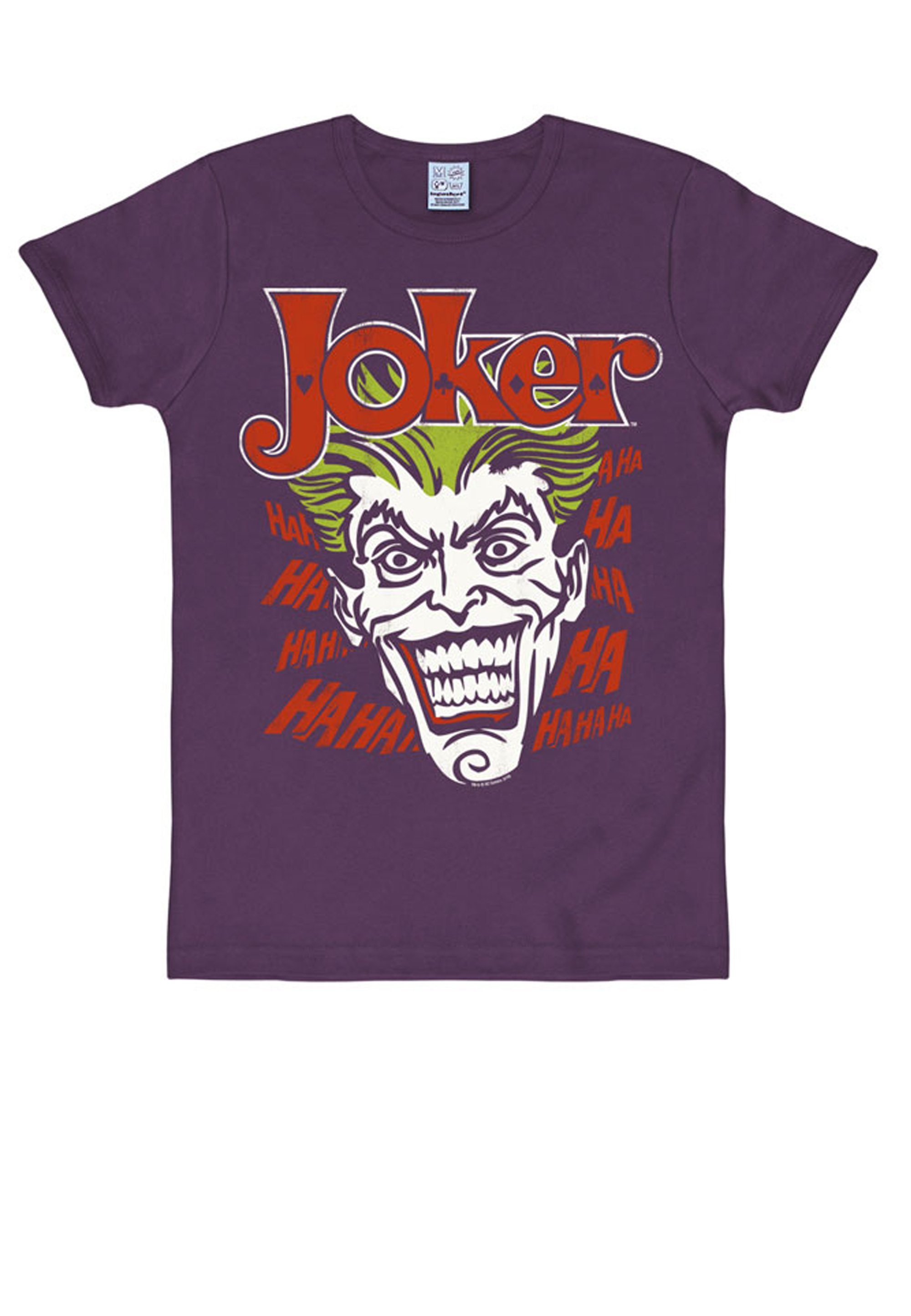 LOGOSHIRT T-Shirt Joker bunt mit kultigem Batman Joker-Print