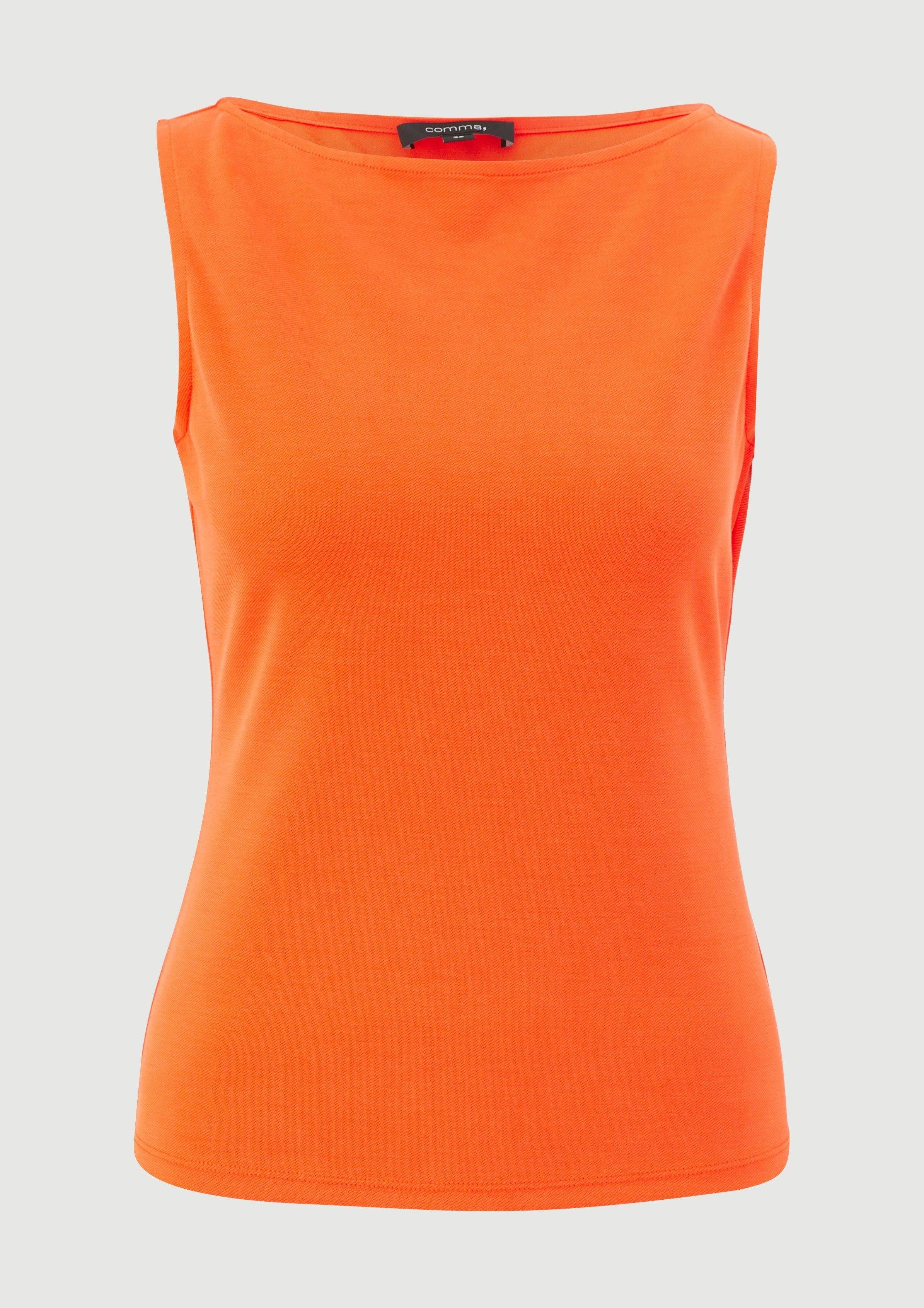 Comma Shirttop Top Ärmelloses aus Strickjersey orange