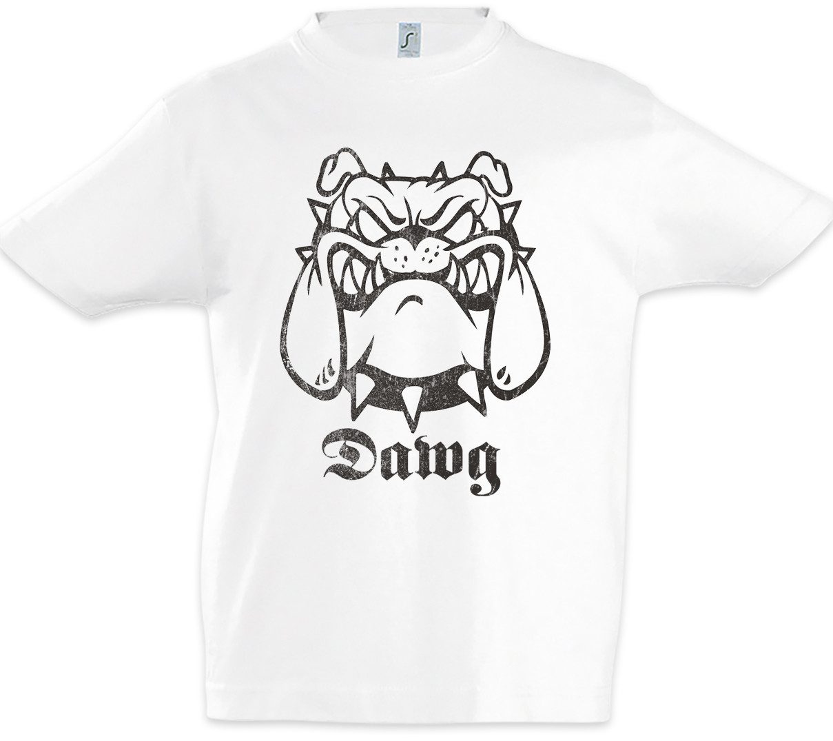 Print-Shirt Dawg Kinder T-Shirt Dog Kettenhalsband Kette Bissiger Hund Briefträger