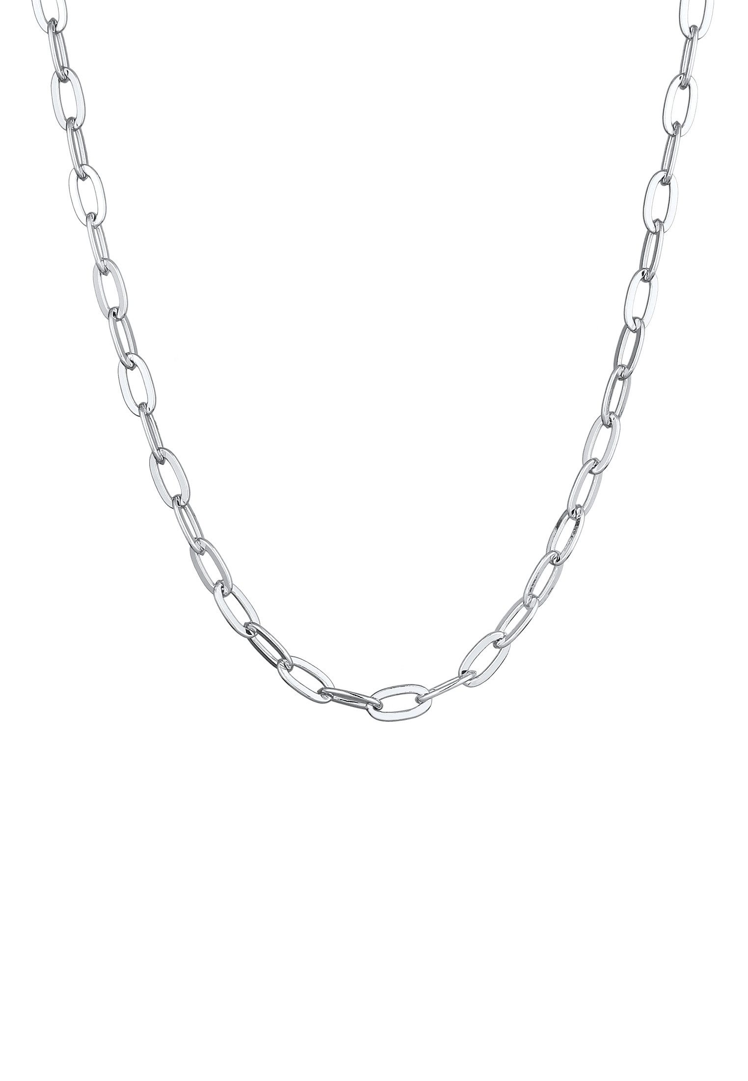 Elli Kette ohne Anhänger Gliederkette Oval Silberfarben