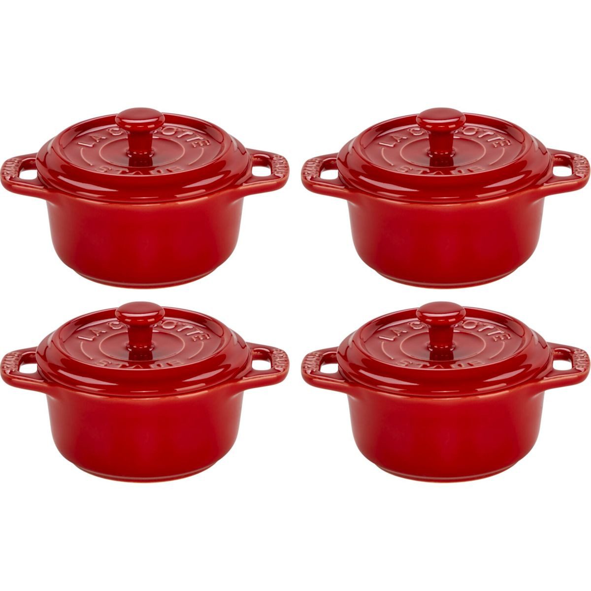 Staub Auflaufform Mini Cocotte Set 4-tlg. rund, Keramik, Keramik