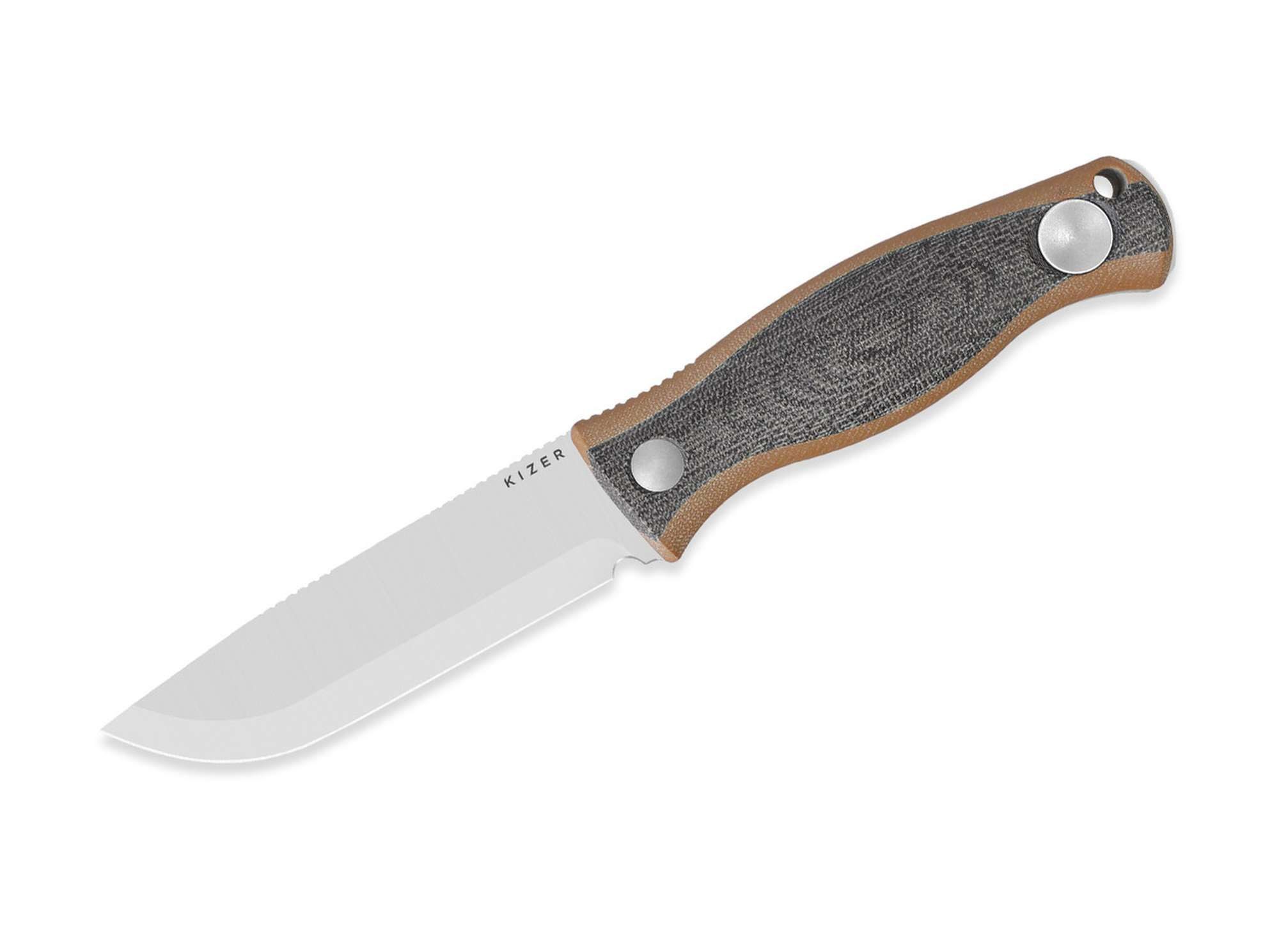 Kizer Taschenmesser Kizer Polaris AEB-L Black Micarta & Brown G10