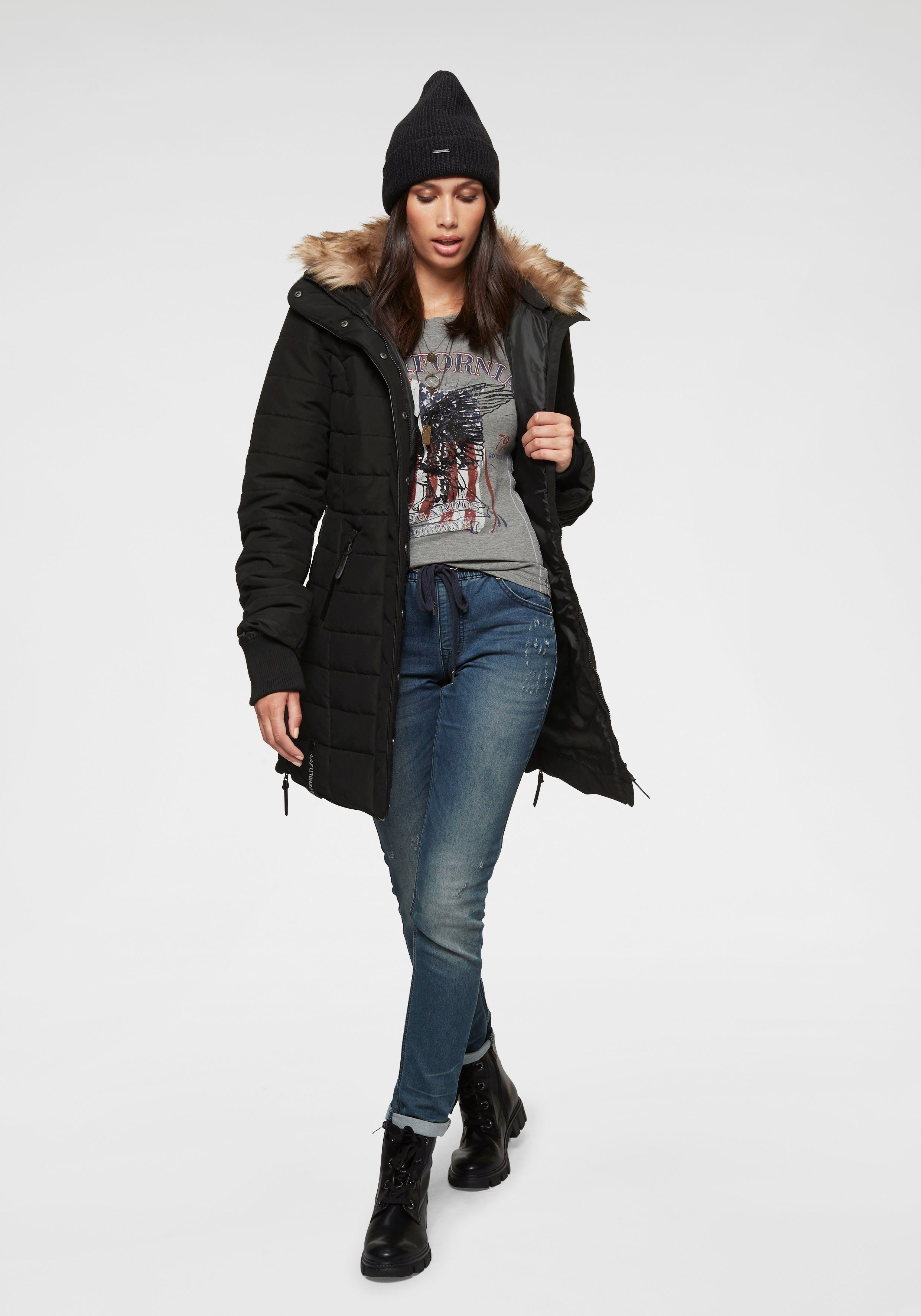 ALPENBLITZ Winterjacke Bern leichter Webstoff, mit abnehmbarer, verstellbarer Kapuze