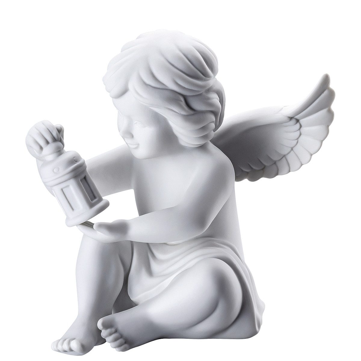 Rosenthal Dekofigur Engel mit Laterne gross weiss matt 14 cm, Figuren