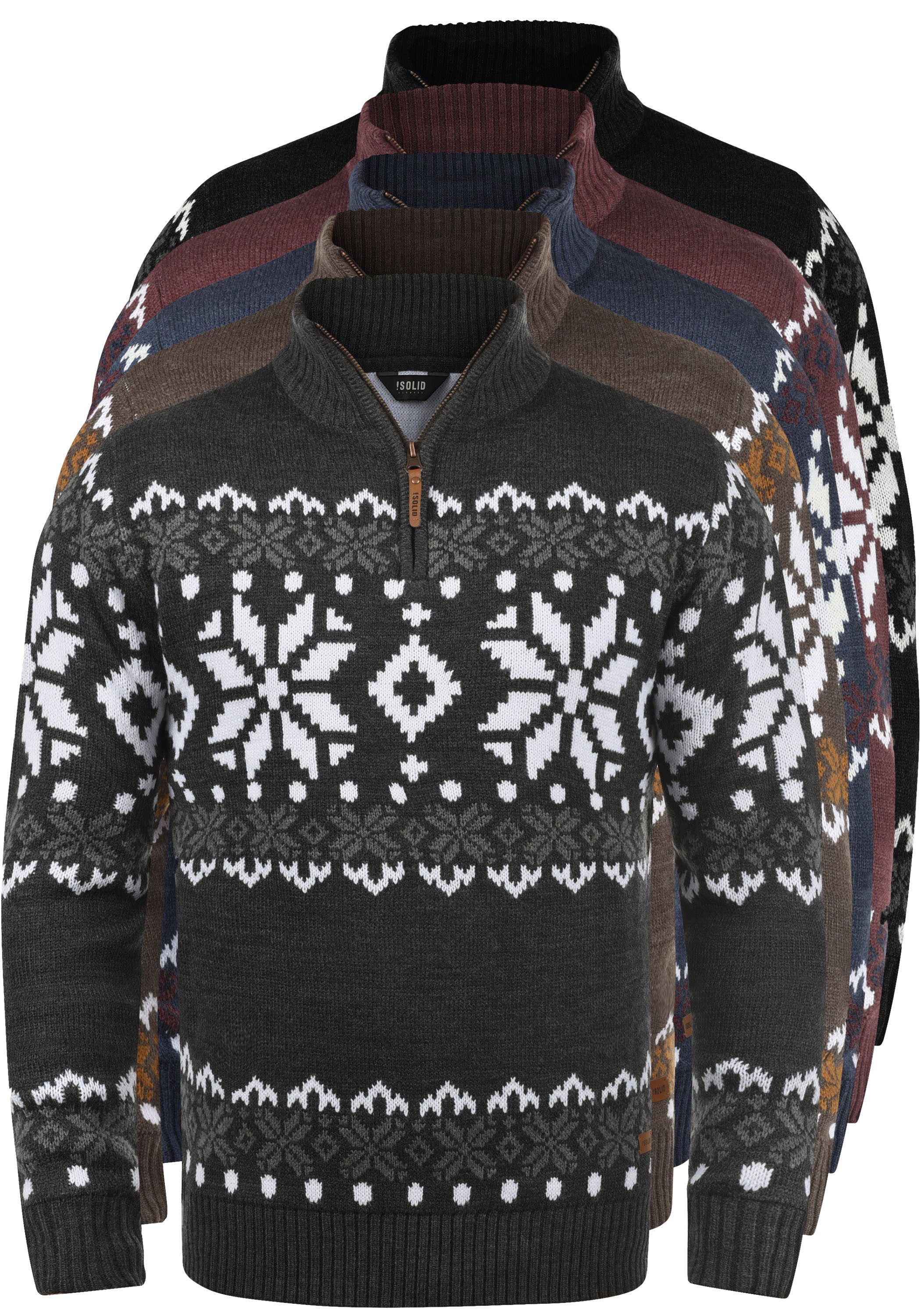 !Solid Troyer SDNorwin Strickpulli mit Norweger Strickmuster