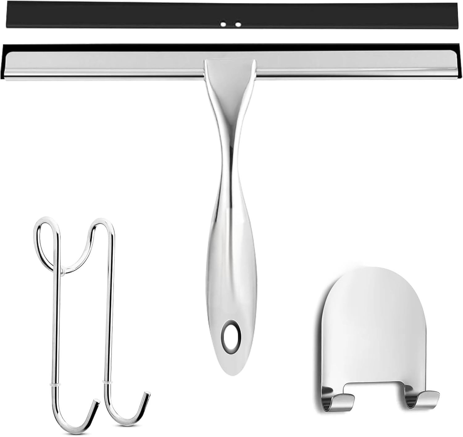 SURFOU Wasserabzieher Duschabzieher 25 cm – Schwarz, mit 2 Ersatzlippen & H günstig online kaufen