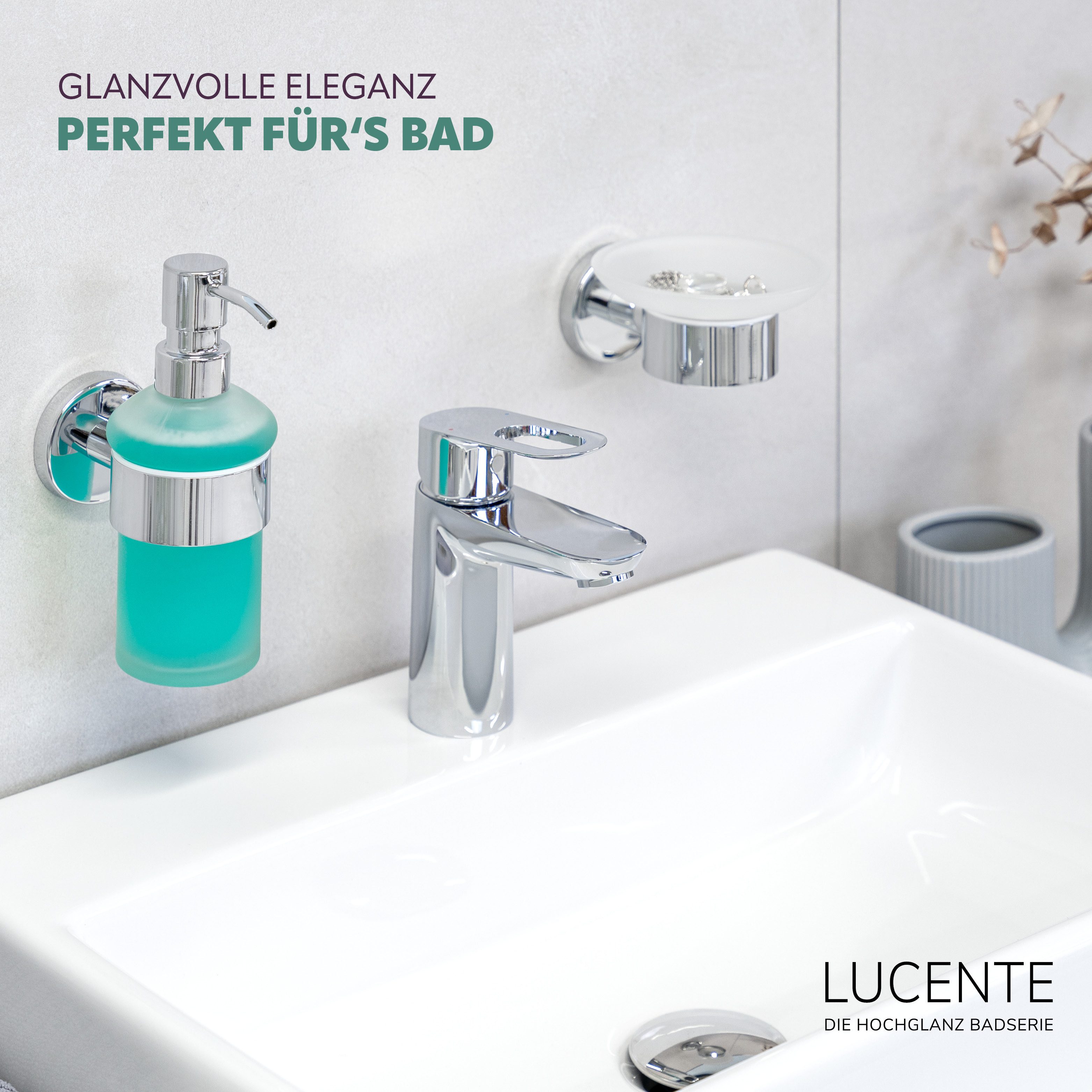 bremermann Seifenspender Bad-Serie LUCENTE - Edelstahl hochglänzend inkl. K günstig online kaufen