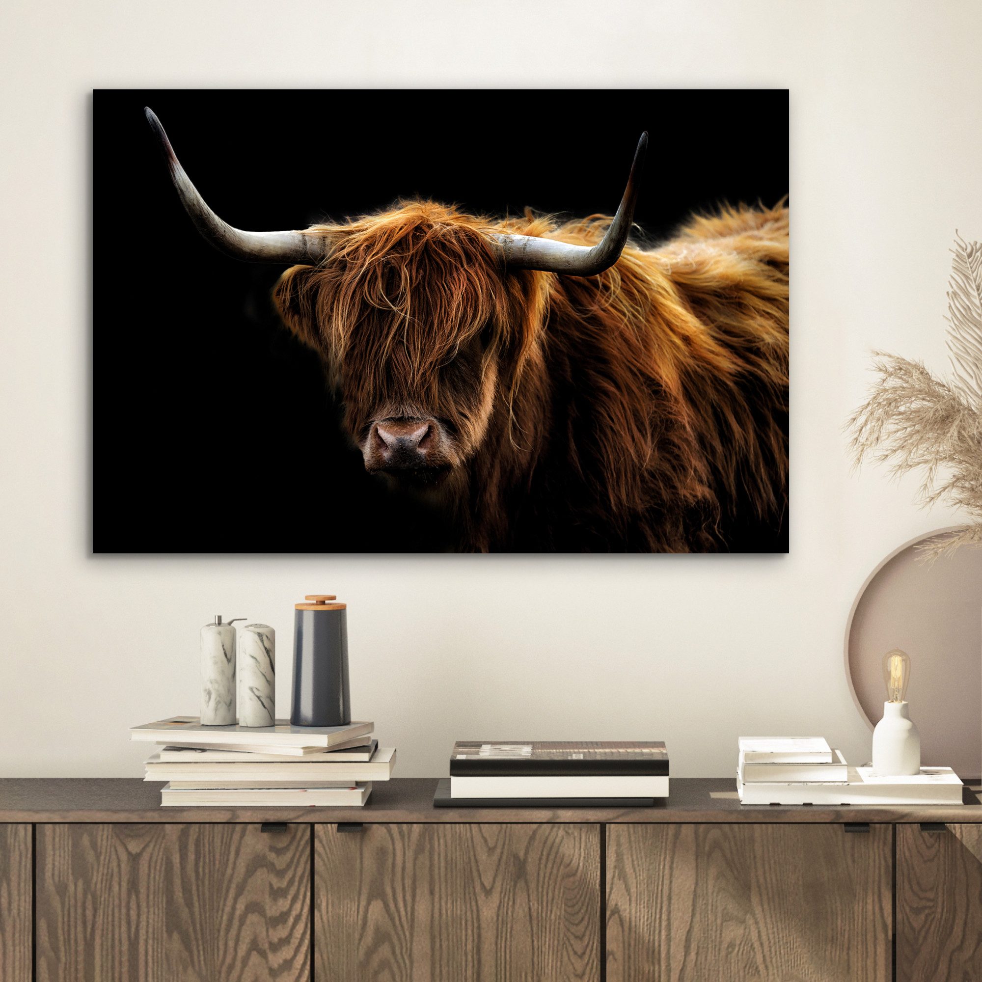 MuchoWow Metallbild Schottischer Highlander - Hörner günstig online kaufen
