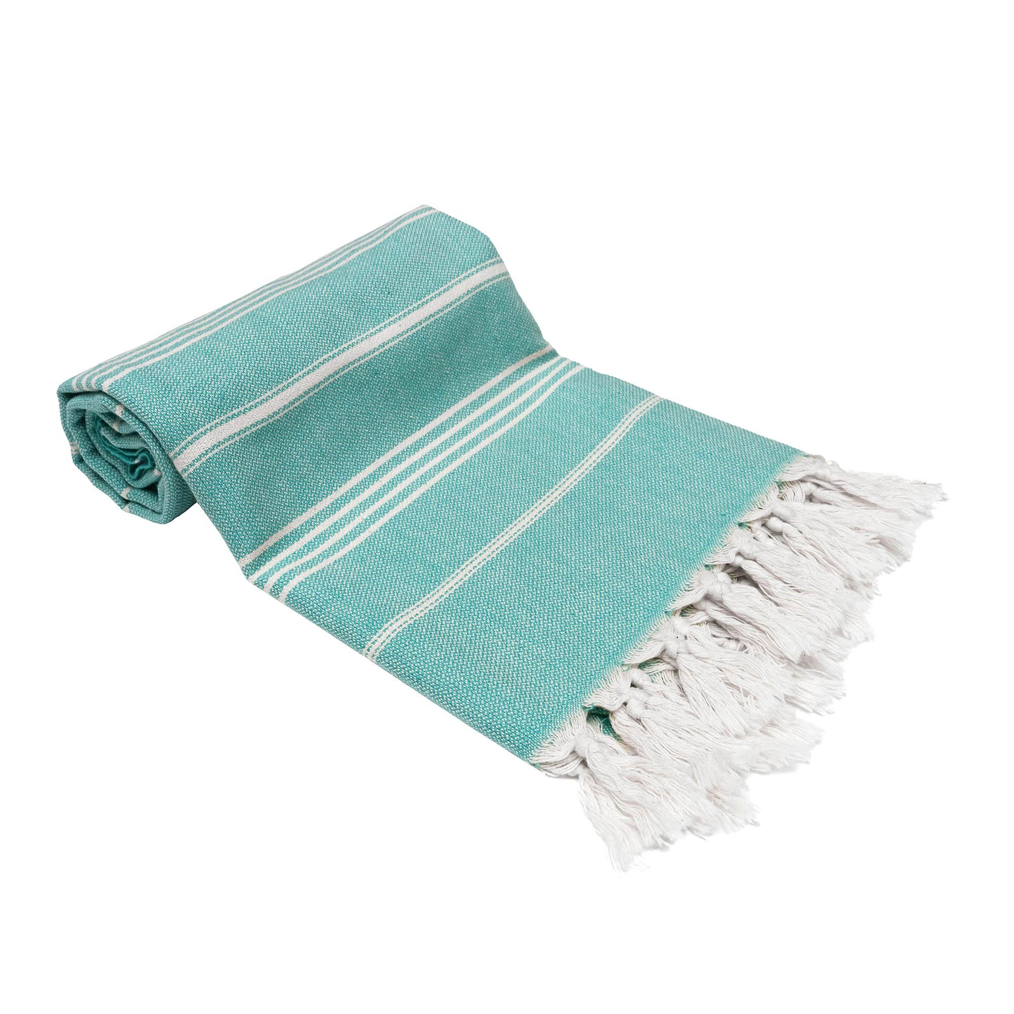 Turquoise Home Hamamtuch 100% Bio-Baumwolle 100 x 180cm Strandtuch Strand S günstig online kaufen