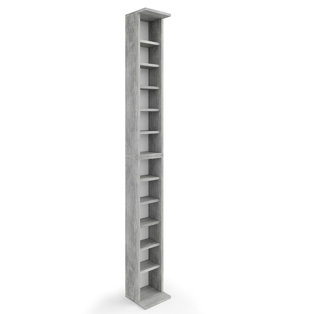 Vicco CD-Regal, Beton/Beton, 21 x 183.6 günstig online kaufen