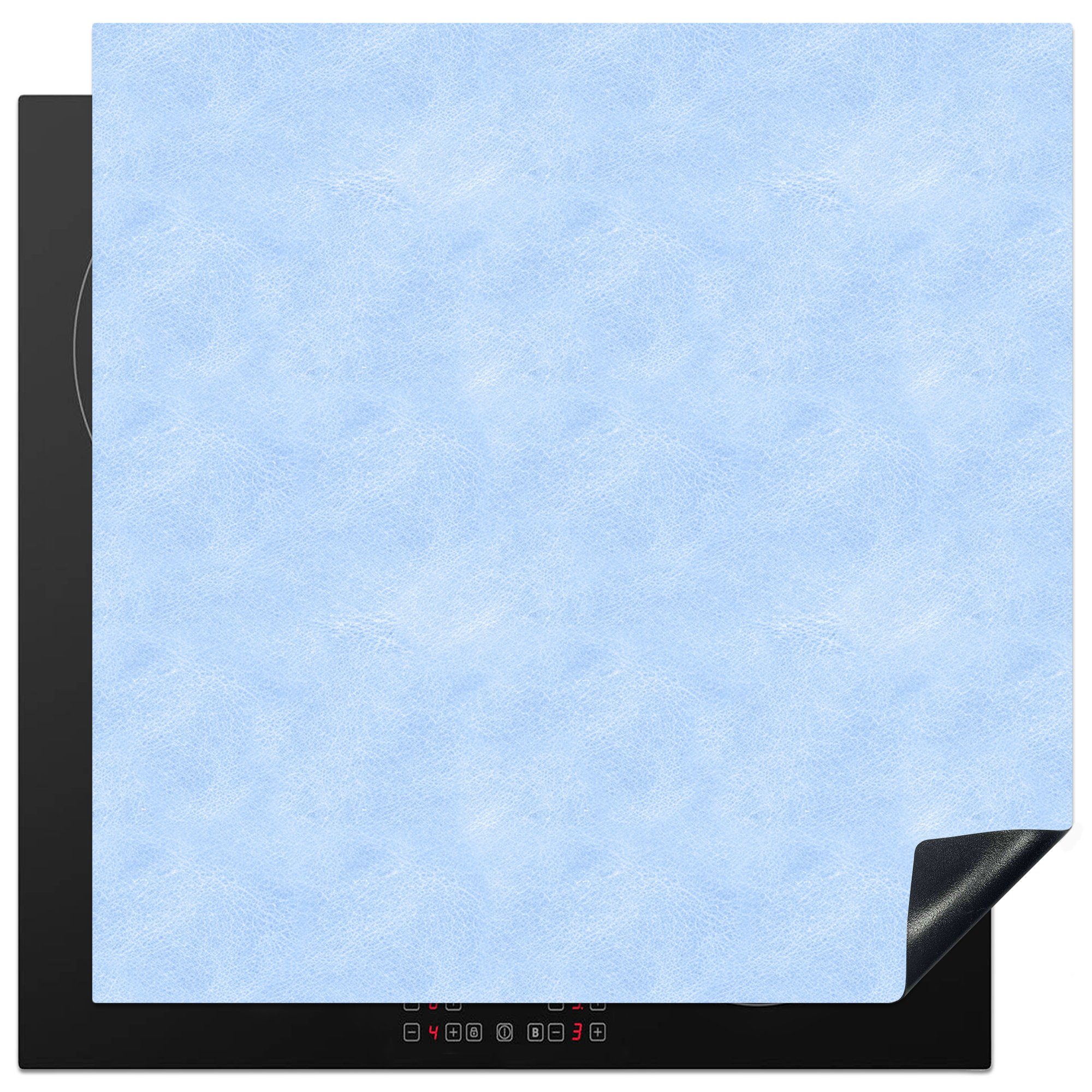 Vinyl, cm, 78x78 - küche Blau Arbeitsplatte (1 Herdblende-/Abdeckplatte für MuchoWow tlg), Leder - - Tiere, Ceranfeldabdeckung, Induktionsschutz