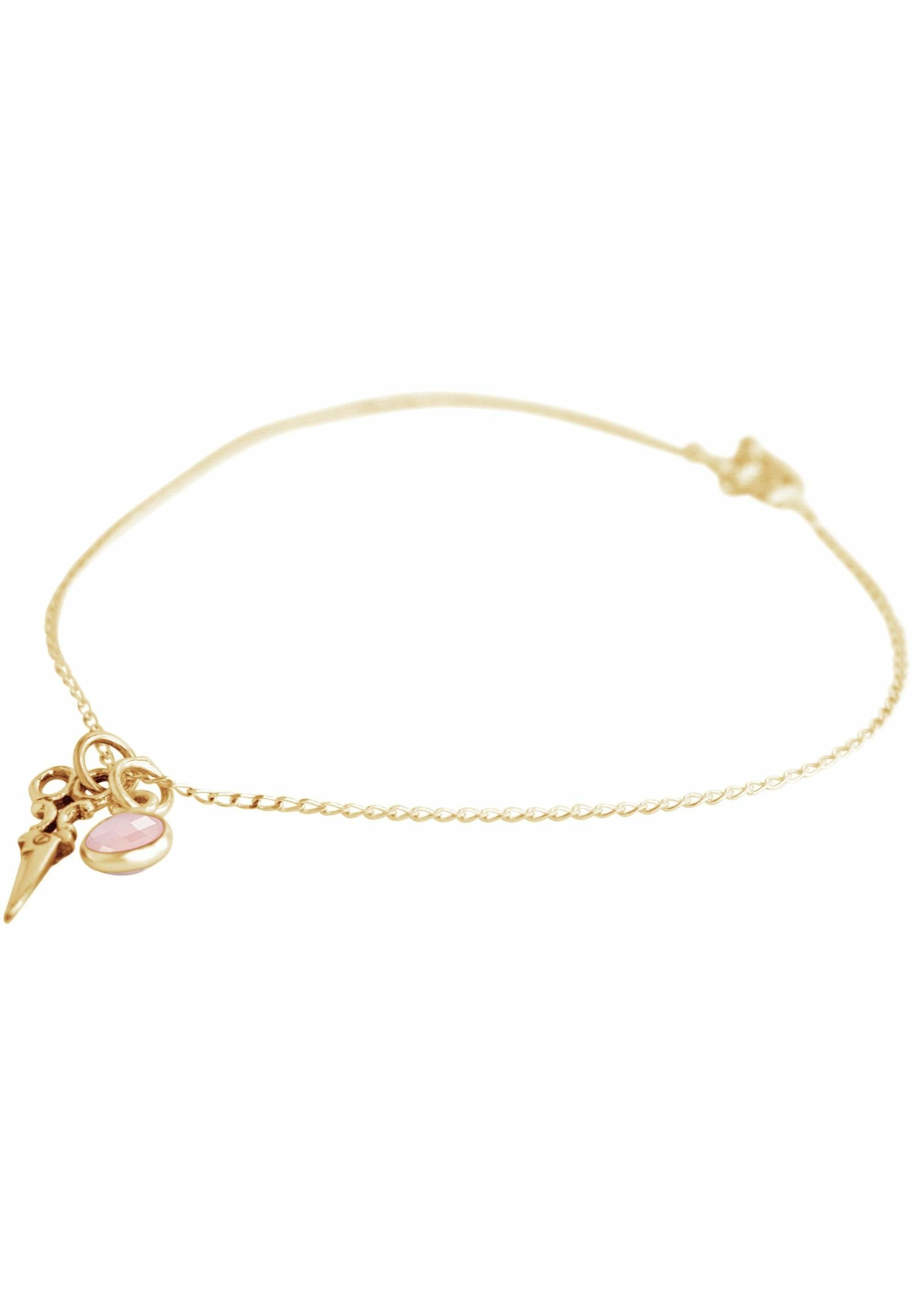 Gemshine Armband Schere coloured Rosenquarz gold und