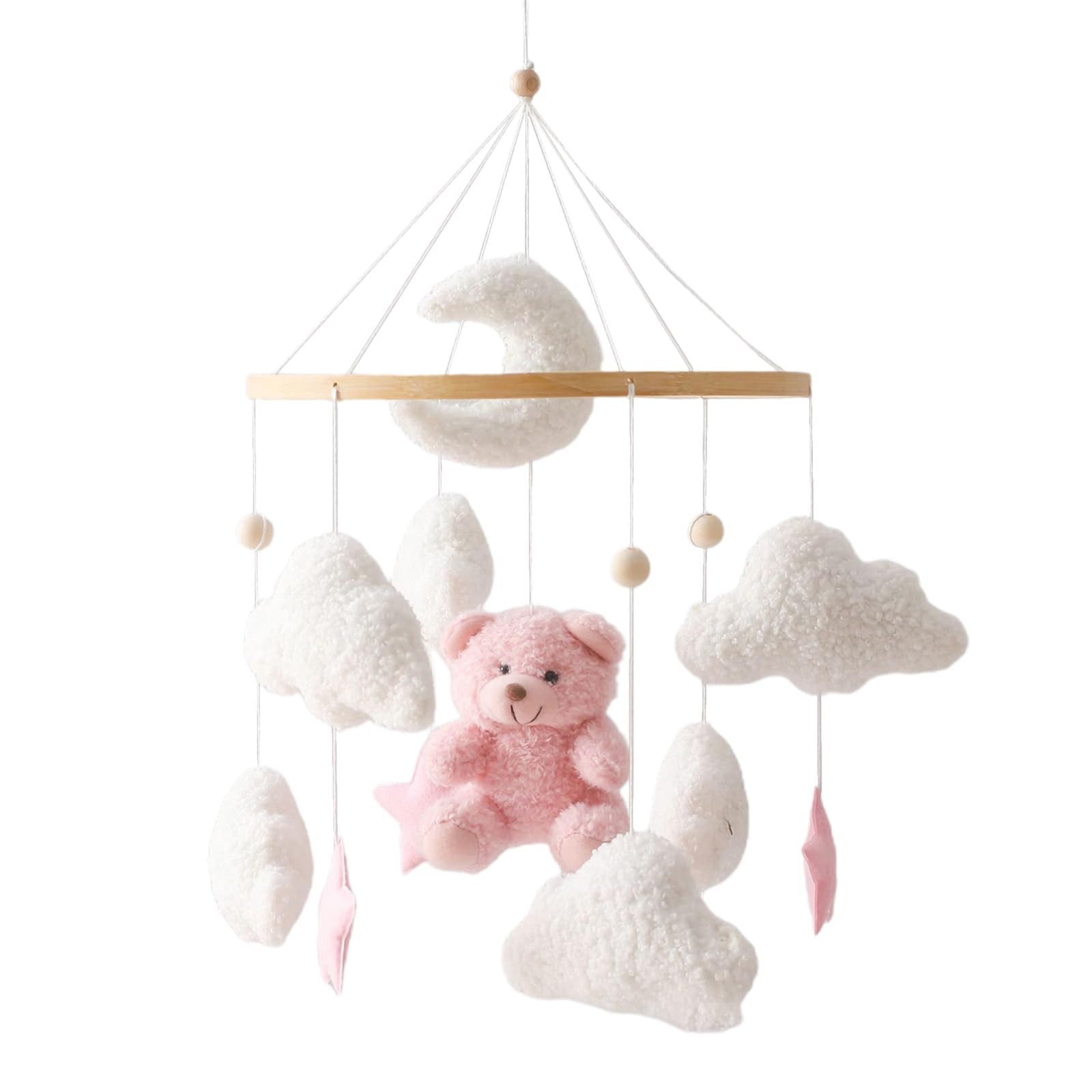 CLTYQ Mobile Baby,Windspiele Babybett Mobile 3D Bär, Kinderzimmer Hängende Bettglocke, Neugeborenen Geschenk für Baby