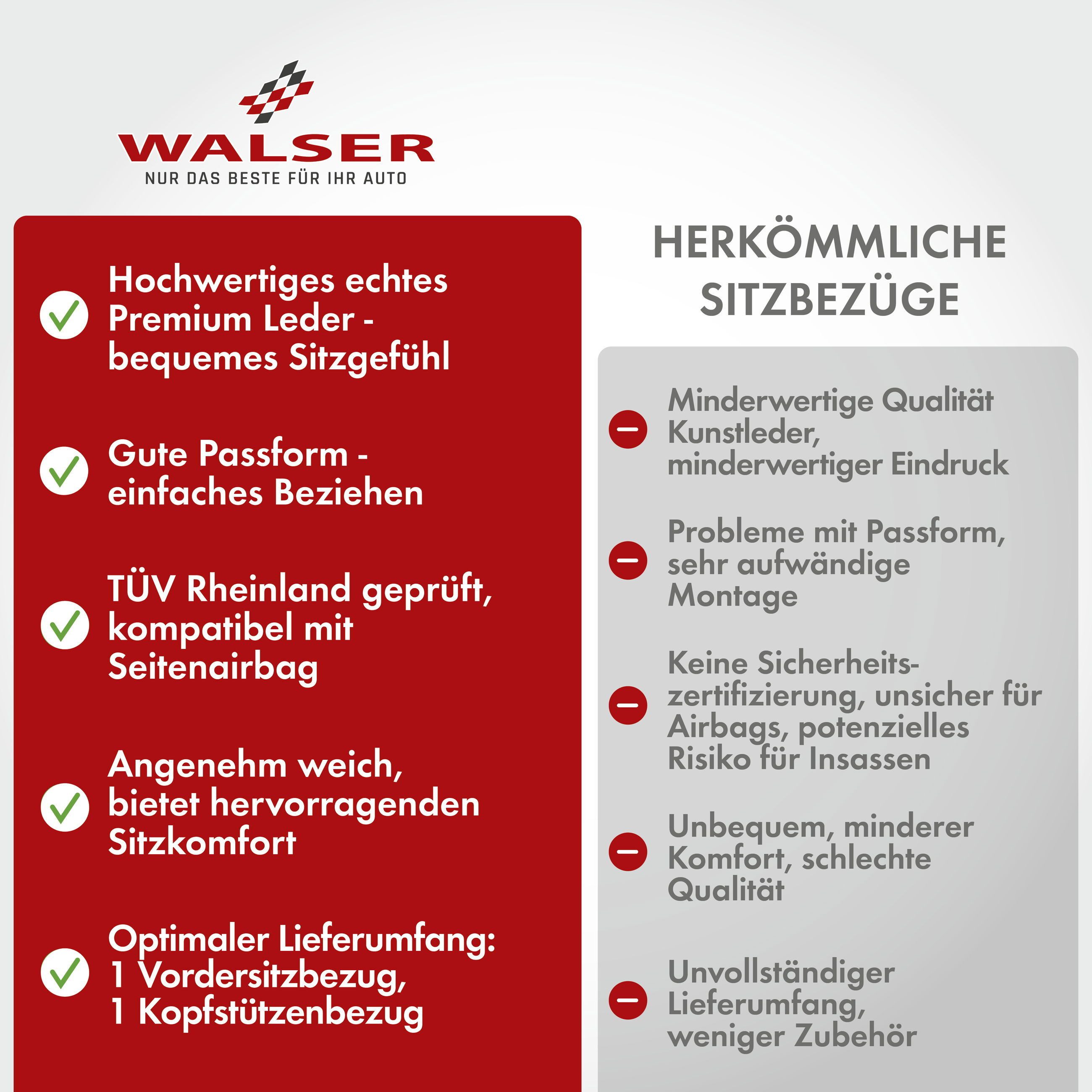 CarComfort Autositzbezug Autositzbezug Ranger aus echtem Leder schwarz, 1 Vordersitzbezug 1tlg, 1 Kopfstützenbezug, 2-tlg. – Bild 5 von 5