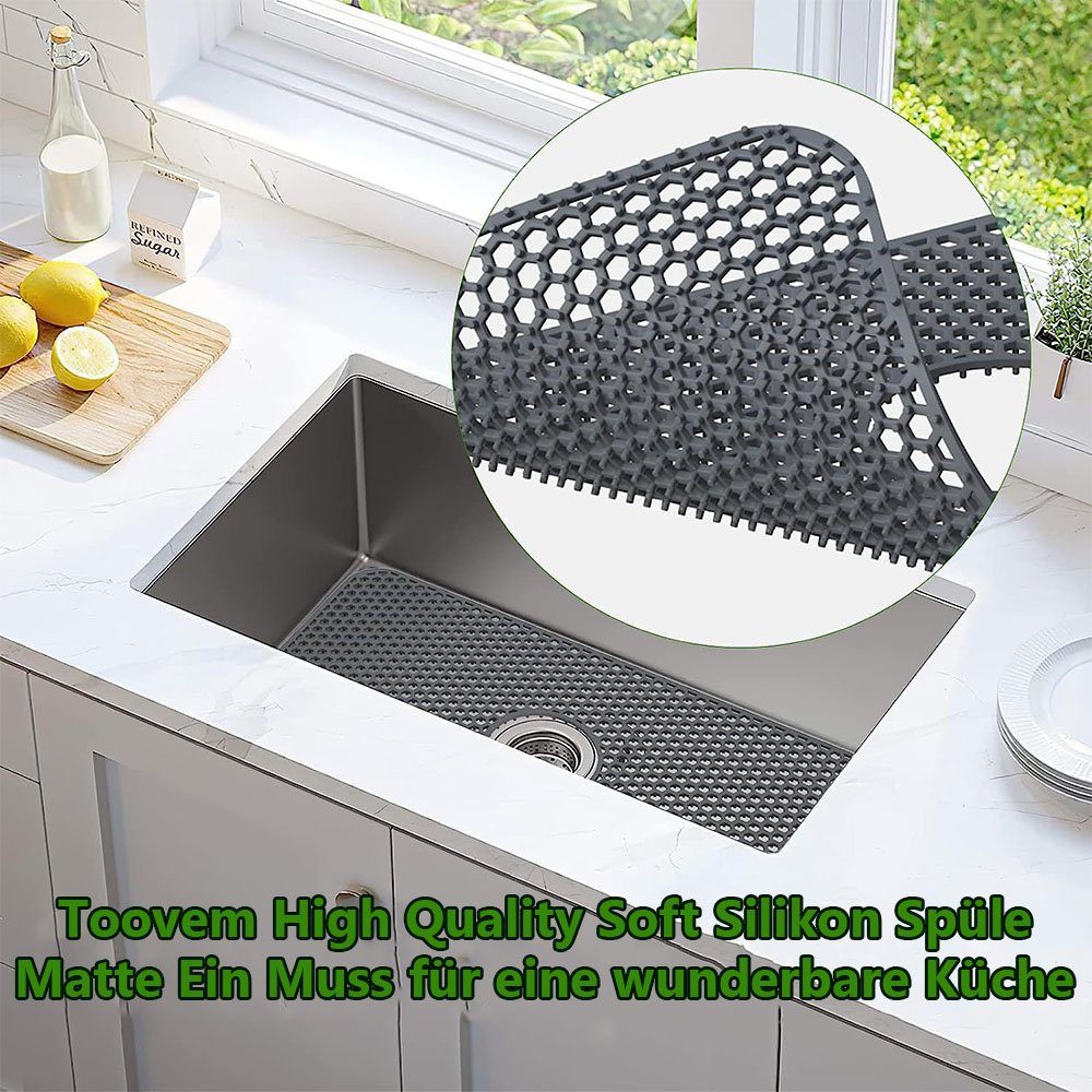 Küchenorganizer-Set 26 x 14 Küchenspülbeckenmatte Silikon-Spülbeckenmatte – K&B Zoll