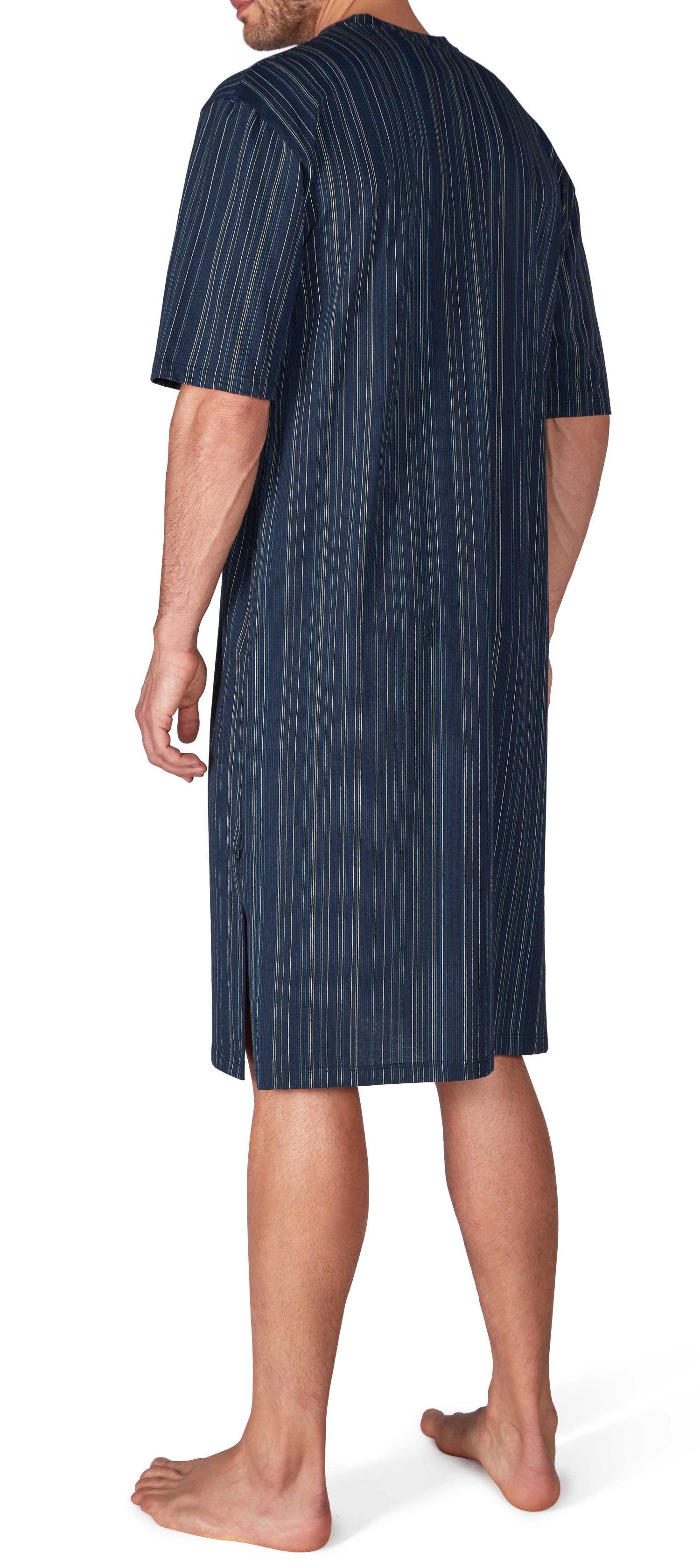 HUBER Nachthemd Herren Schlafshirt mit kurzem Arm (1-tlg) Baumwolle