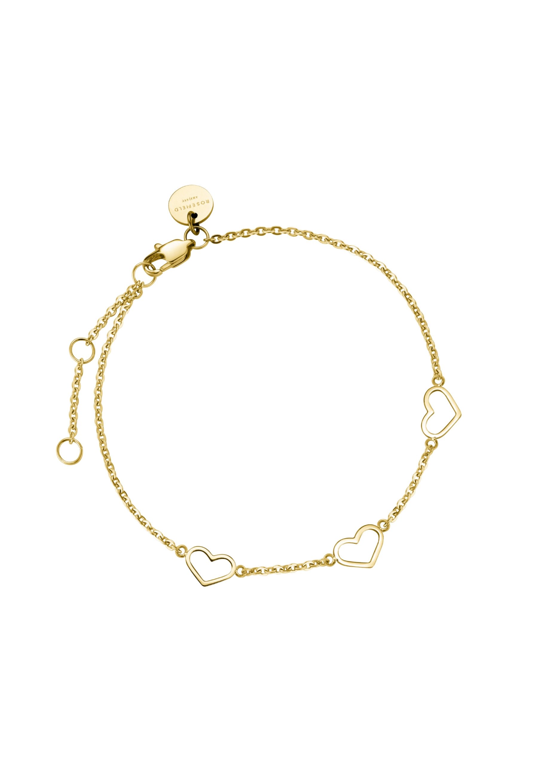 ROSEFIELD Armband ROSEFIELD Dreifach Herz Armband für Damen Goldfarben