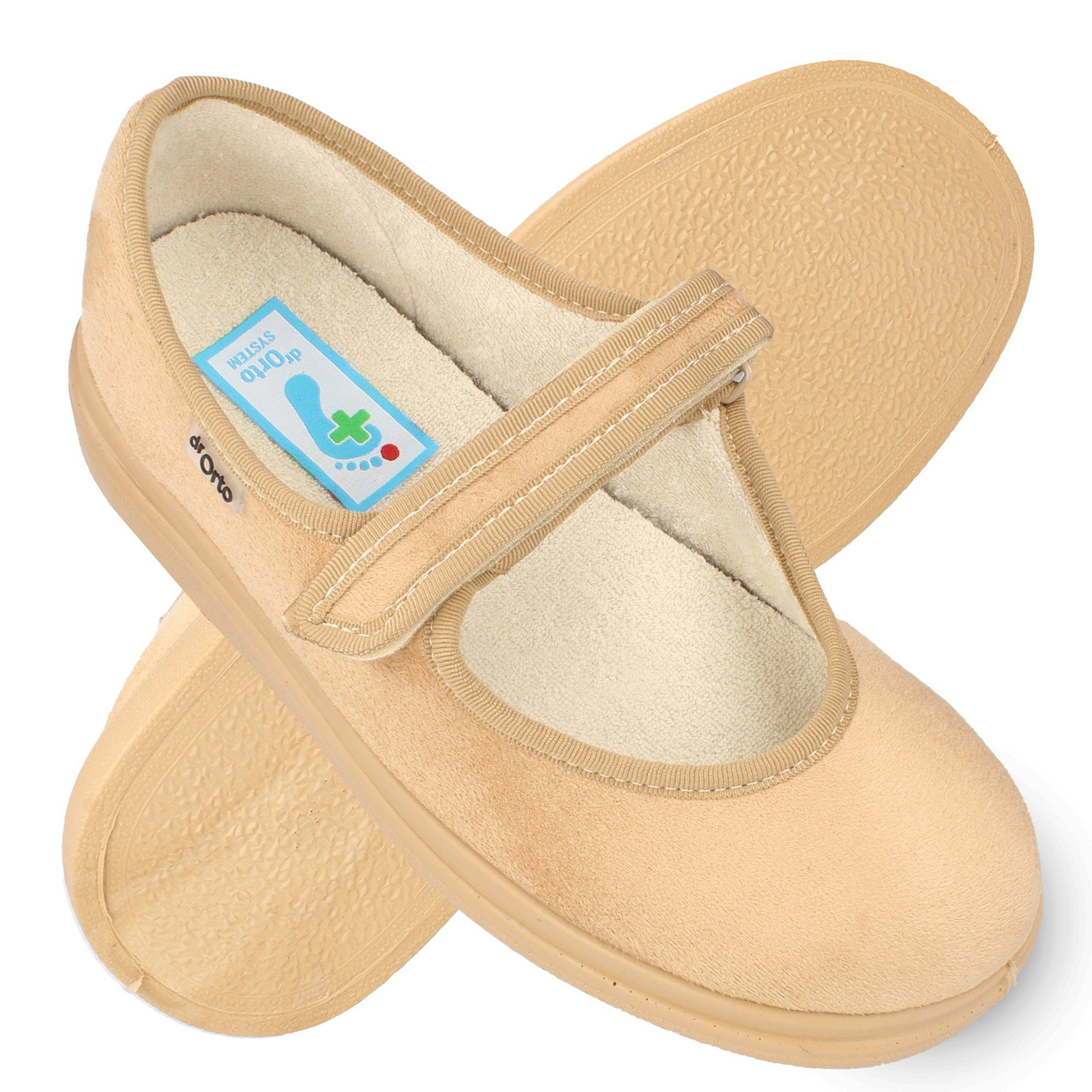 Dr. Orto Bequeme Sommer-Schuhe für Damen Slipper Sommer-Slipper, Präventivschuhe Beige