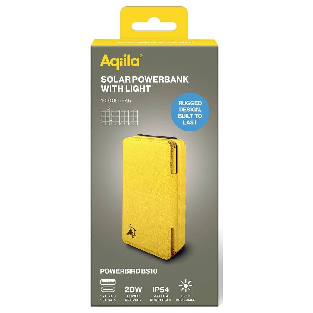 Aqiila Solar Powerbank 20W 10 mAh AQPBPBIBS1SG973 Solarladegerät