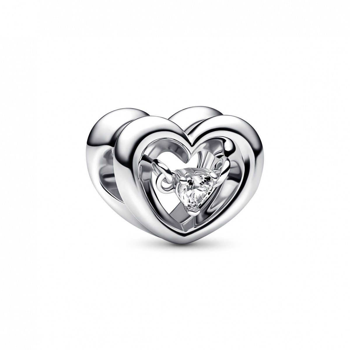 Pandora Charm-Einhänger Pandora Charm Strahlendes Herz & Schwebender Stein 792493C01