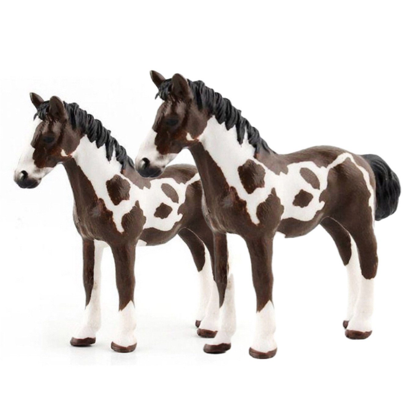 SCRTD Tierfigur Tierfiguren, 2 Stück Pferd Figuren Ornamente,Kinderspielzeug, Simulation Tiermodell,Kinderspielzeug,für Kinder