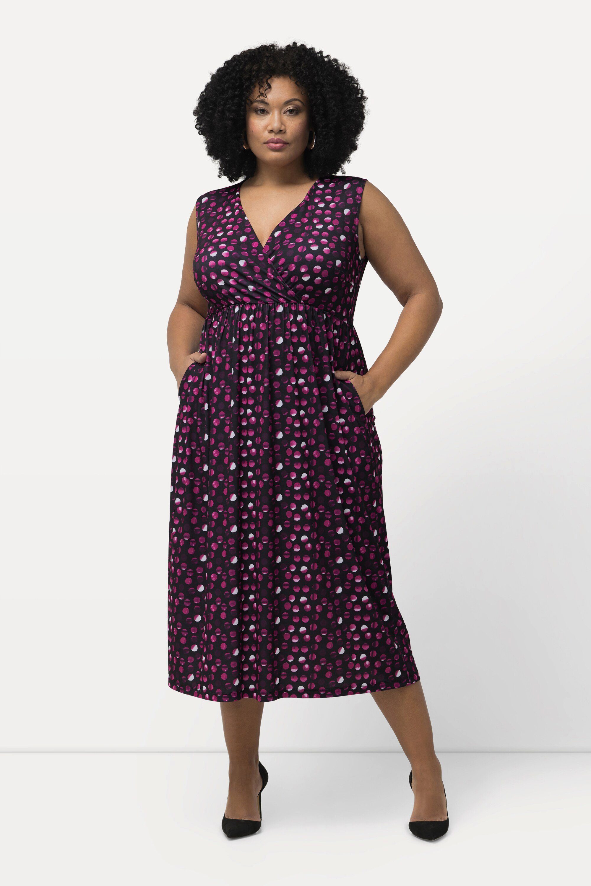 Ulla Popken Maxikleid Jerseykleid Punkte A-Linie günstig online kaufen