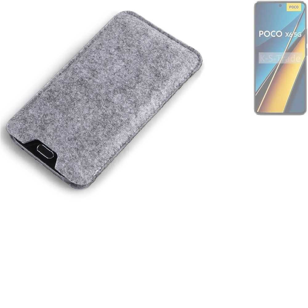 K-S-Trade Handyhülle für POCO X6, Filz Handyhülle Schutzhülle Filztasche Filz Tasche Case Sleeve