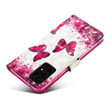 FITSU Handyhülle Handytasche für Samsung Galaxy A53 Hülle Schmetterling Motiv 6,5 Zoll, Flipcase für Samsung A53 Handyhülle, Handytasche mit Kartenfach