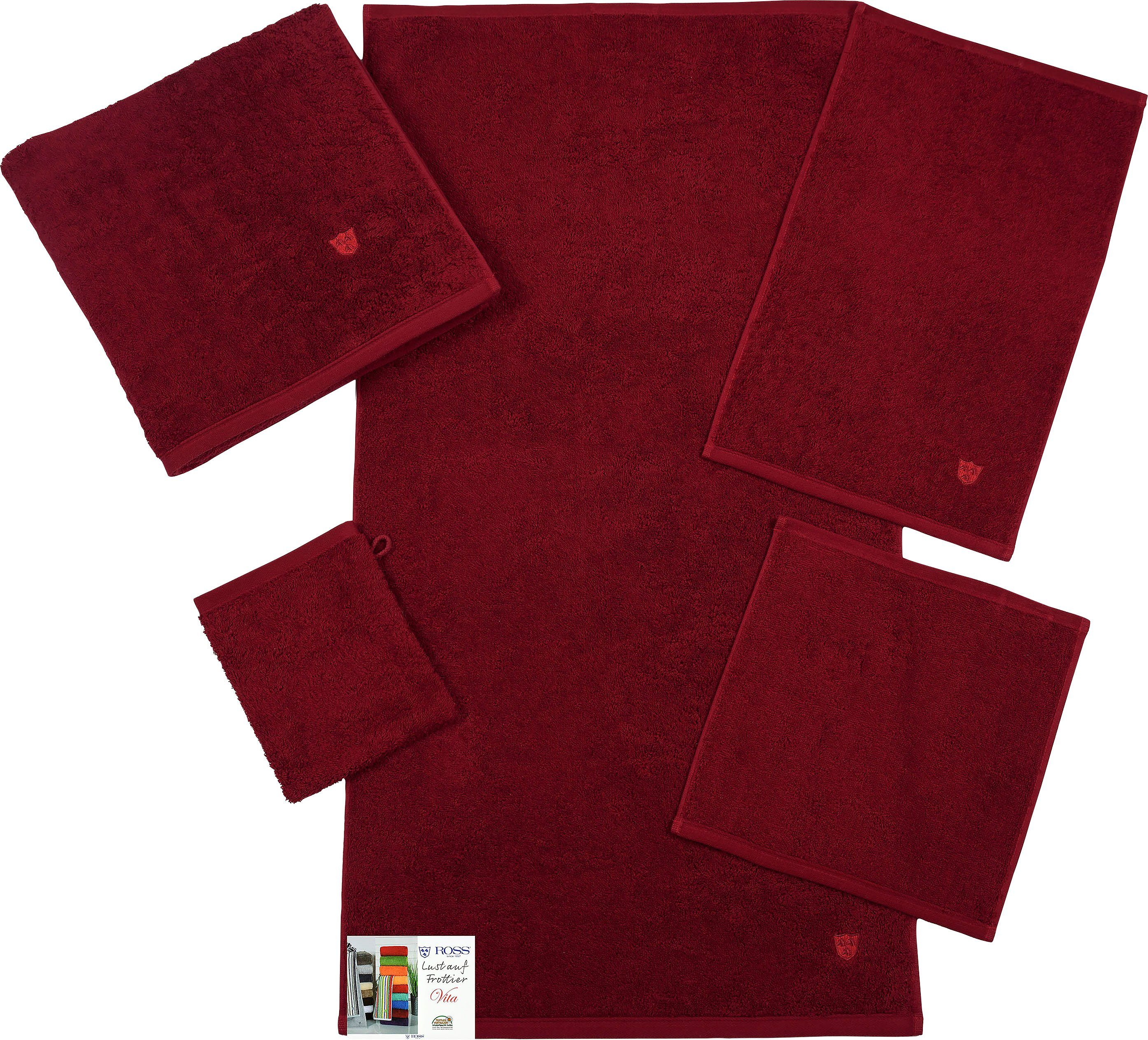 (2-St), ROSS-Emblem marsala Handtücher Frottier ROSS Bestickung Vita,