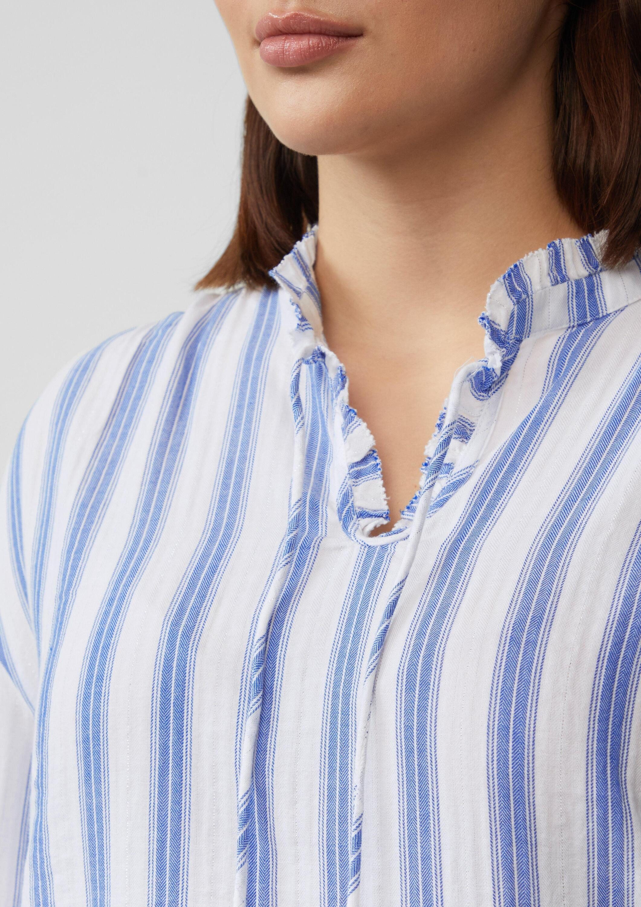 s.Oliver Langarmbluse Bluse Bluse mit Rüschen und Glitzergarn