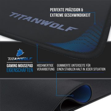 Titanwolf Gaming Mauspad, XL - 44 x 35 x 0,3 cm Speed Mousepad, Präzision & Geschwindigkeit