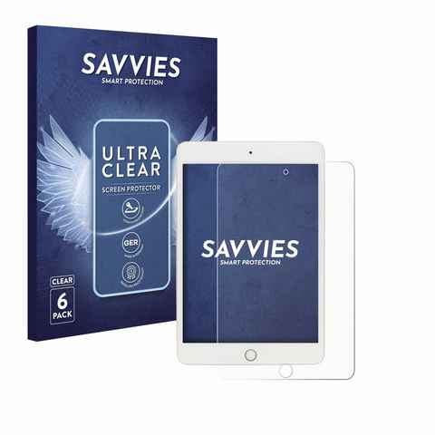 Savvies Schutzfolie für Apple iPad Mini 5 2019 (5. Gen), Displayschutzfolie, 6 Stück, Folie klar