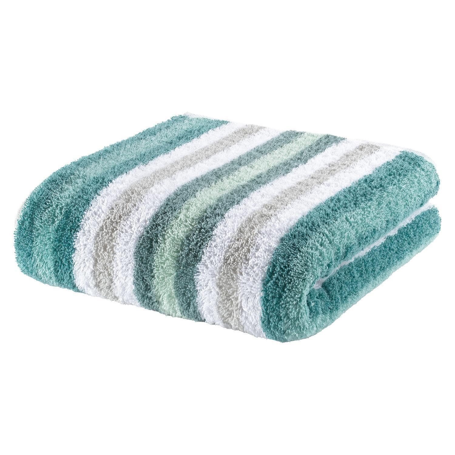 Cawö Duschtuch JUCKS, B 70 cm, L 140 cm, Türkis, Weiß, Grau, (1-St), 100 % günstig online kaufen
