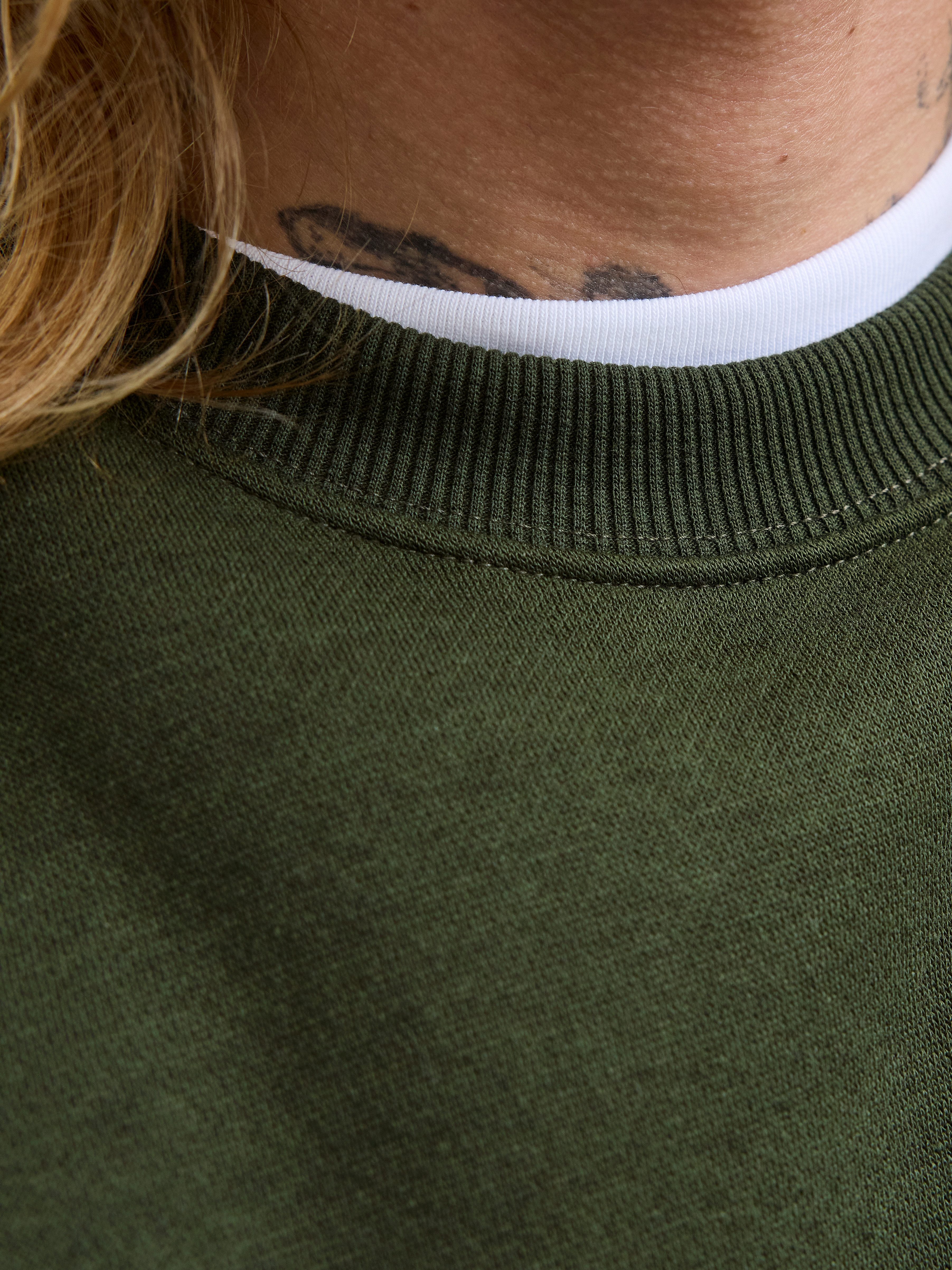 Jack & Jones Sweatshirt JJEBRADLEY mit Rippbündchen für Alltag und Freizeit Materialmix, relaxed fit – Bild 3 von 5