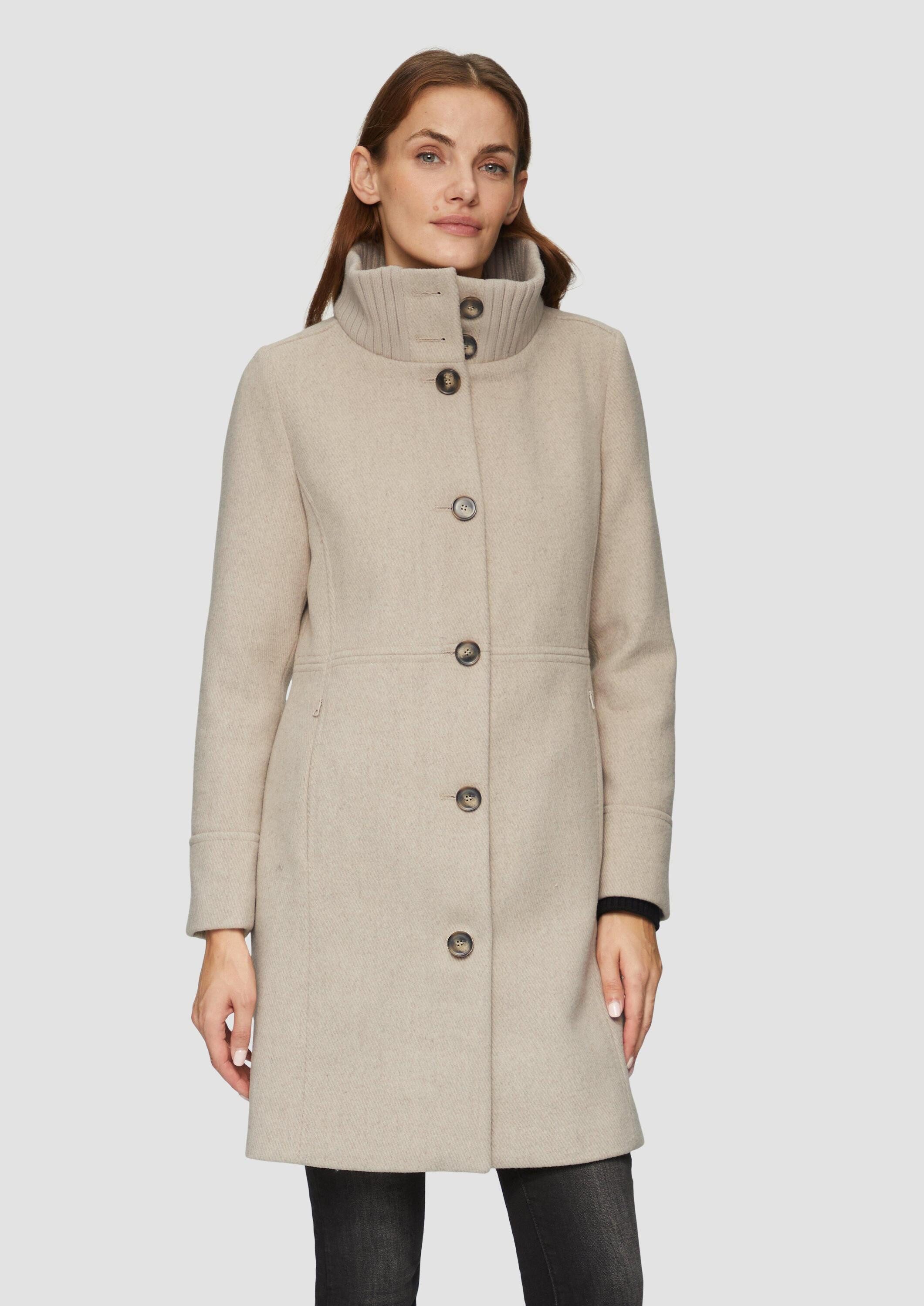 s.Oliver Funktionsmantel Outdoor-Mantel Twillmantel mit Strick-Stehkragen u günstig online kaufen